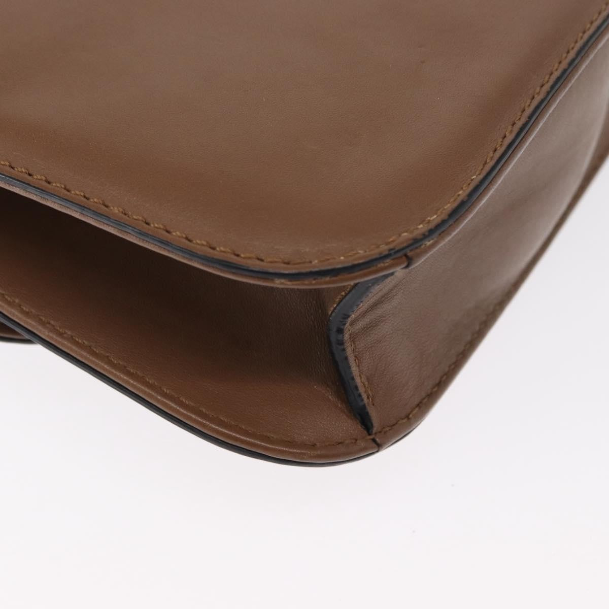 Valentino Garavani Rolling Rockstud Glam Lock Shoulder Bag Leather Brown Leather Shoulder Bag Bag (Pre-Owned)