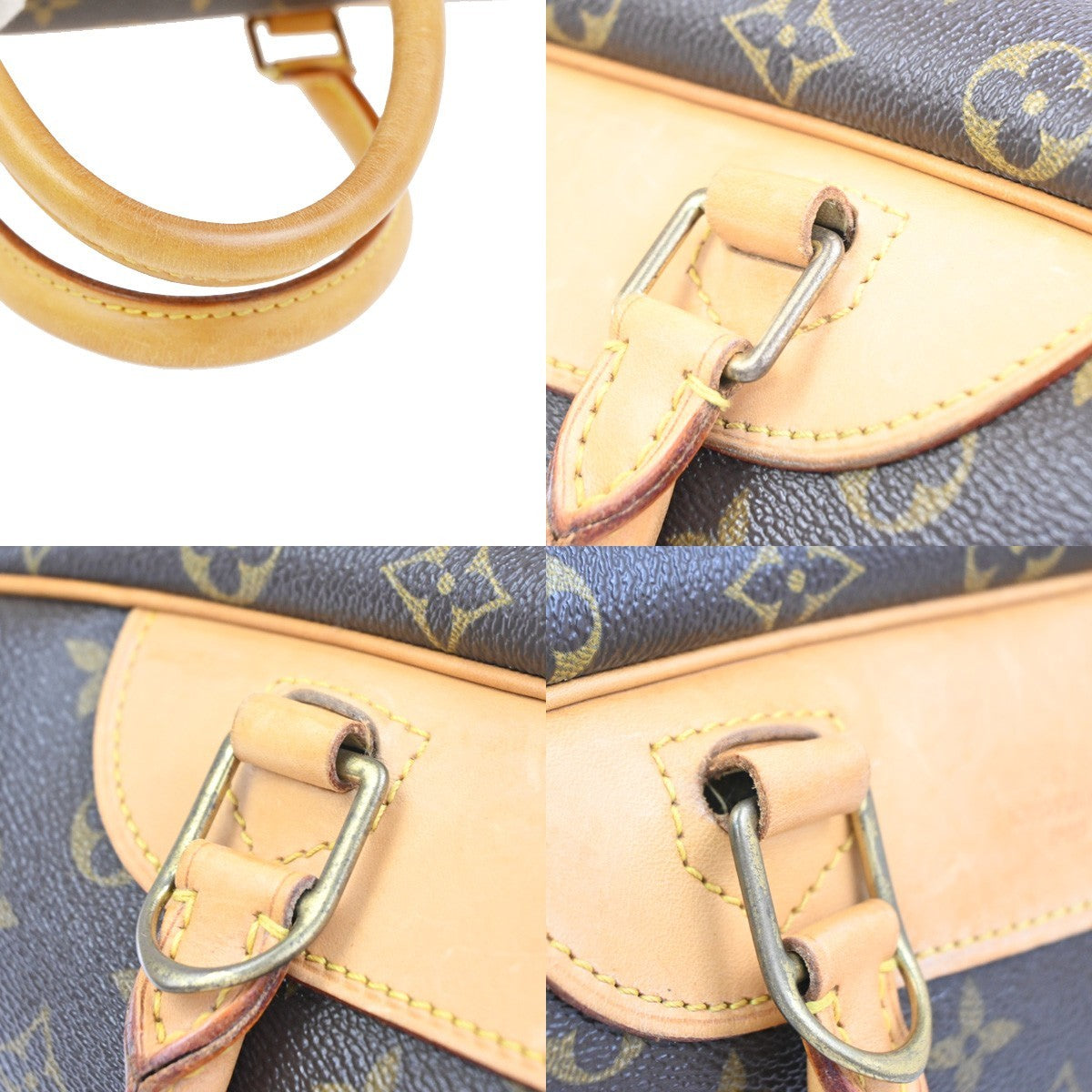 Louis Vuitton Deauville Handbag Monogram Canvas Brown Canvas Handbag (Pre-Owned)