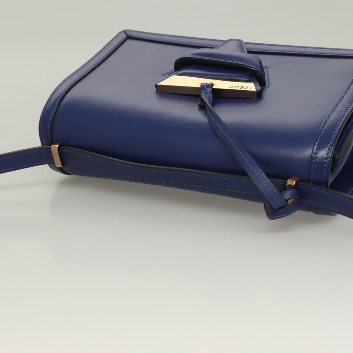 Loewe Barcelona Shoulder Bag Leather Blue Leather Shoulder Bag Bag (Pre-Owned)
