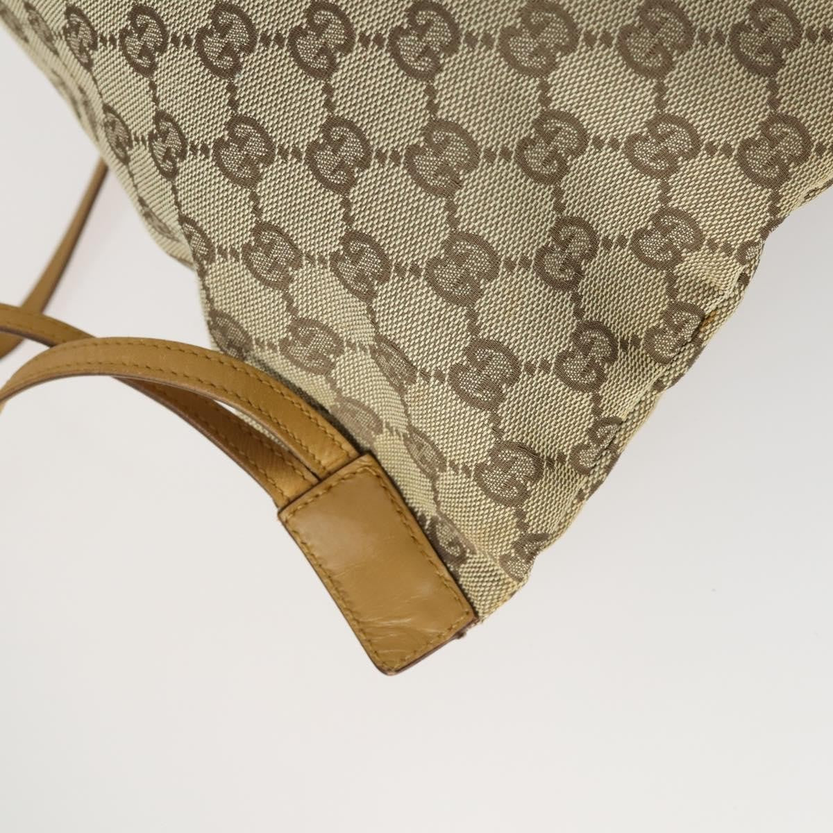 Gucci Drawstring Backpack Gg Canvas Beige Canvas Backpack Bag (Pre-Owned)