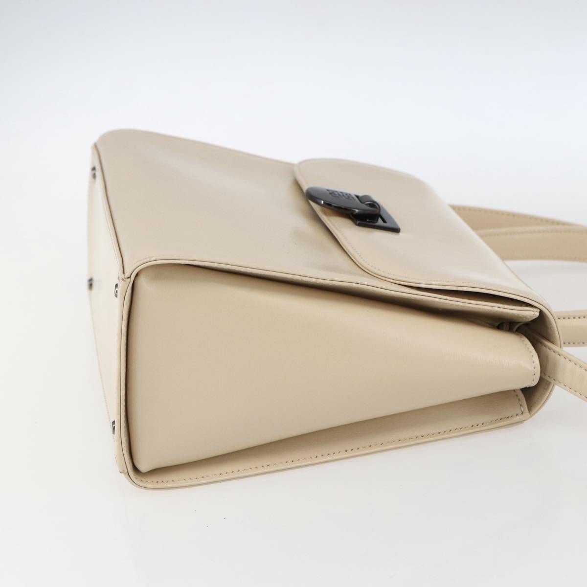 Givenchy Vintage 4G Handbag Leather Beige Leather Handbag (Pre-Owned)