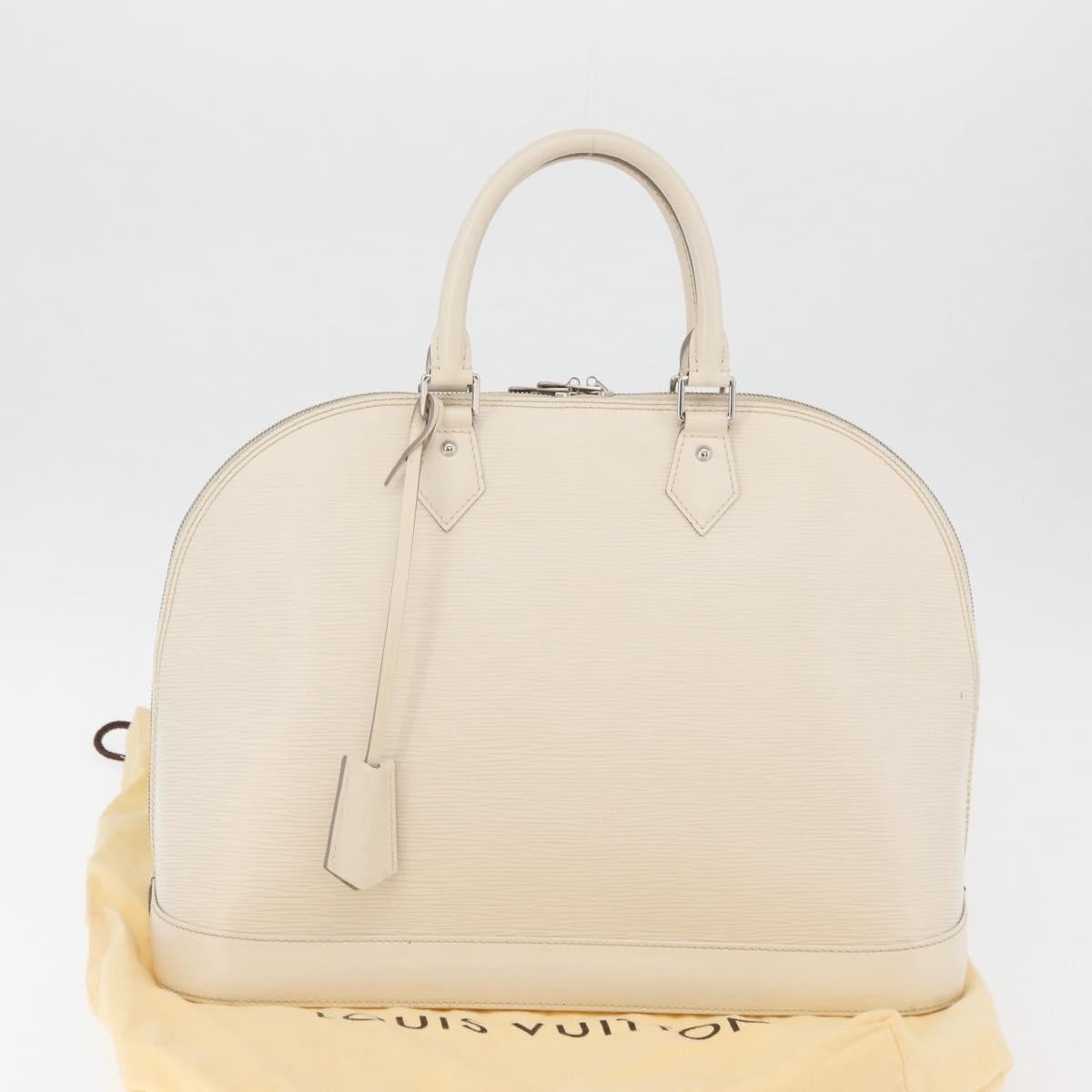 Louis Vuitton Alma Handbag Epi Leather White Leather Handbag (Pre-Owned)