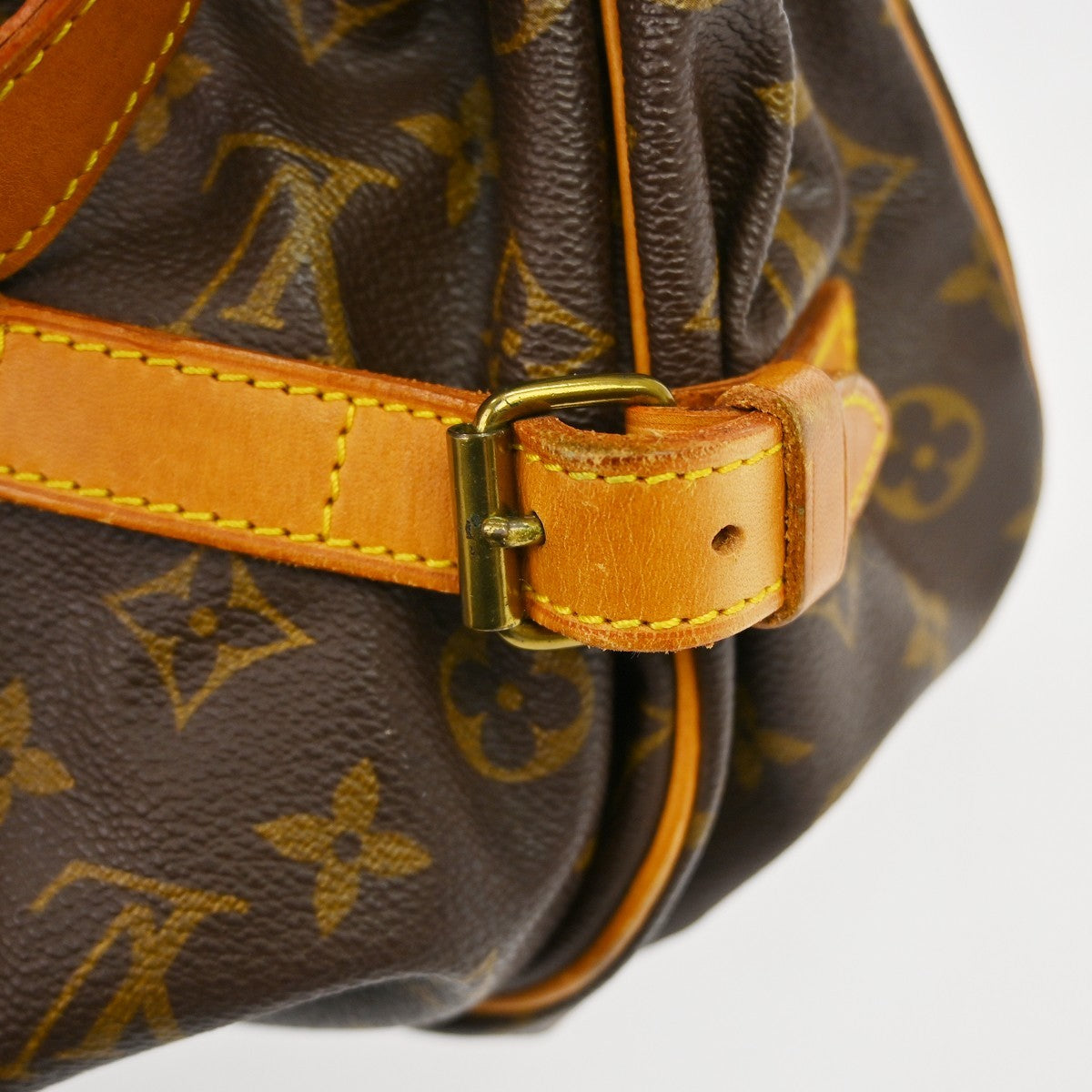 Louis Vuitton Saumur Handbag Monogram Canvas Brown Canvas Shoulder Bag Bag (Pre-Owned)