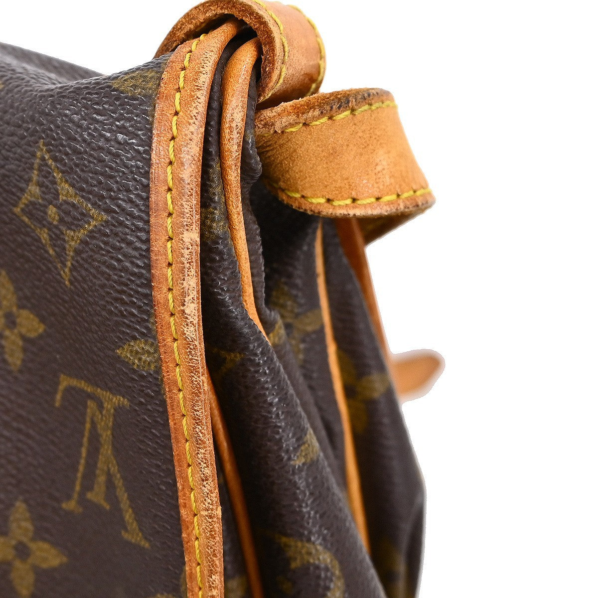 Louis Vuitton Saumur Handbag Monogram Canvas Brown Canvas Shoulder Bag Bag (Pre-Owned)