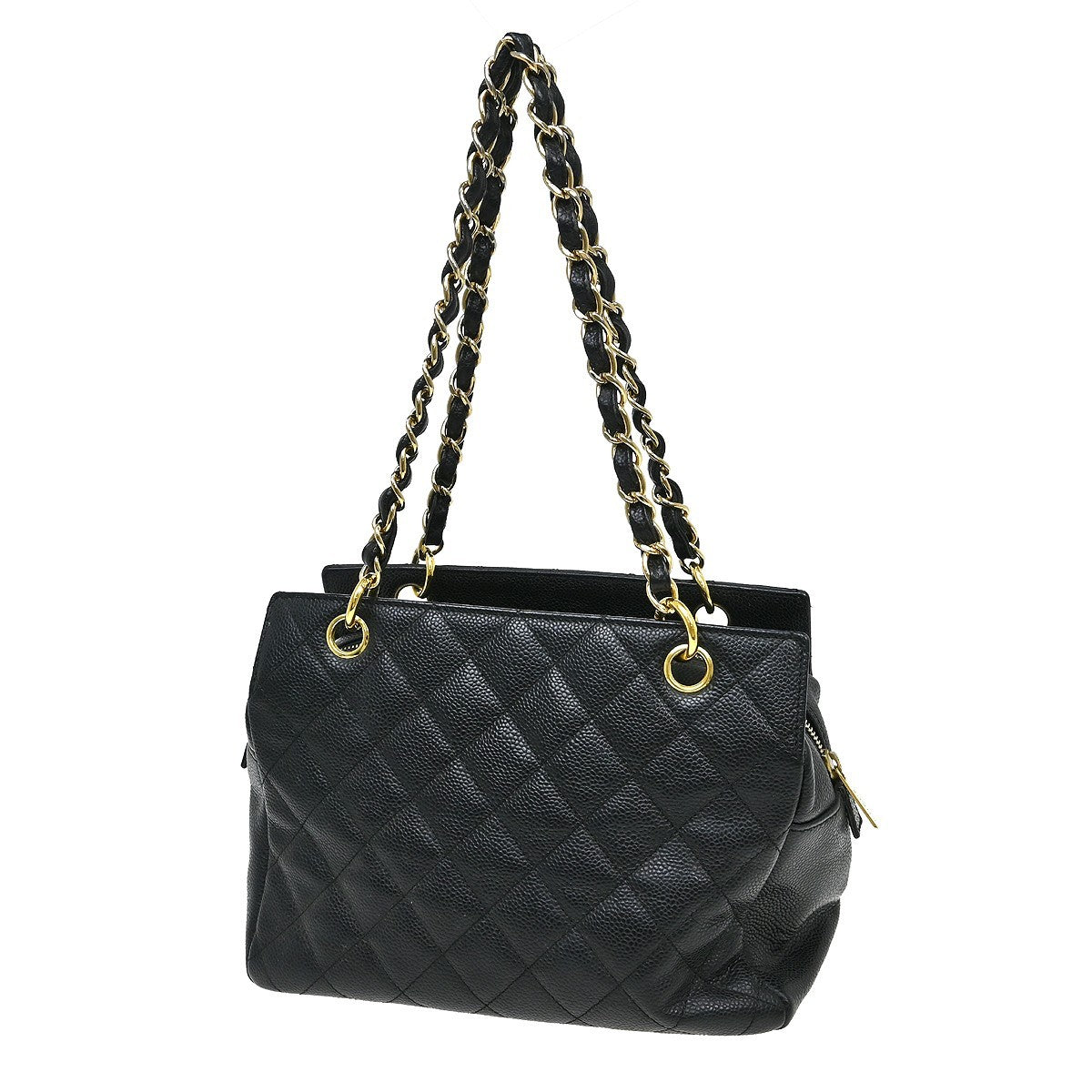 Chanel Petite Timeless Tote Quilted Caviar Black Leather Shoulder Bag Bag (Pre-Owned)