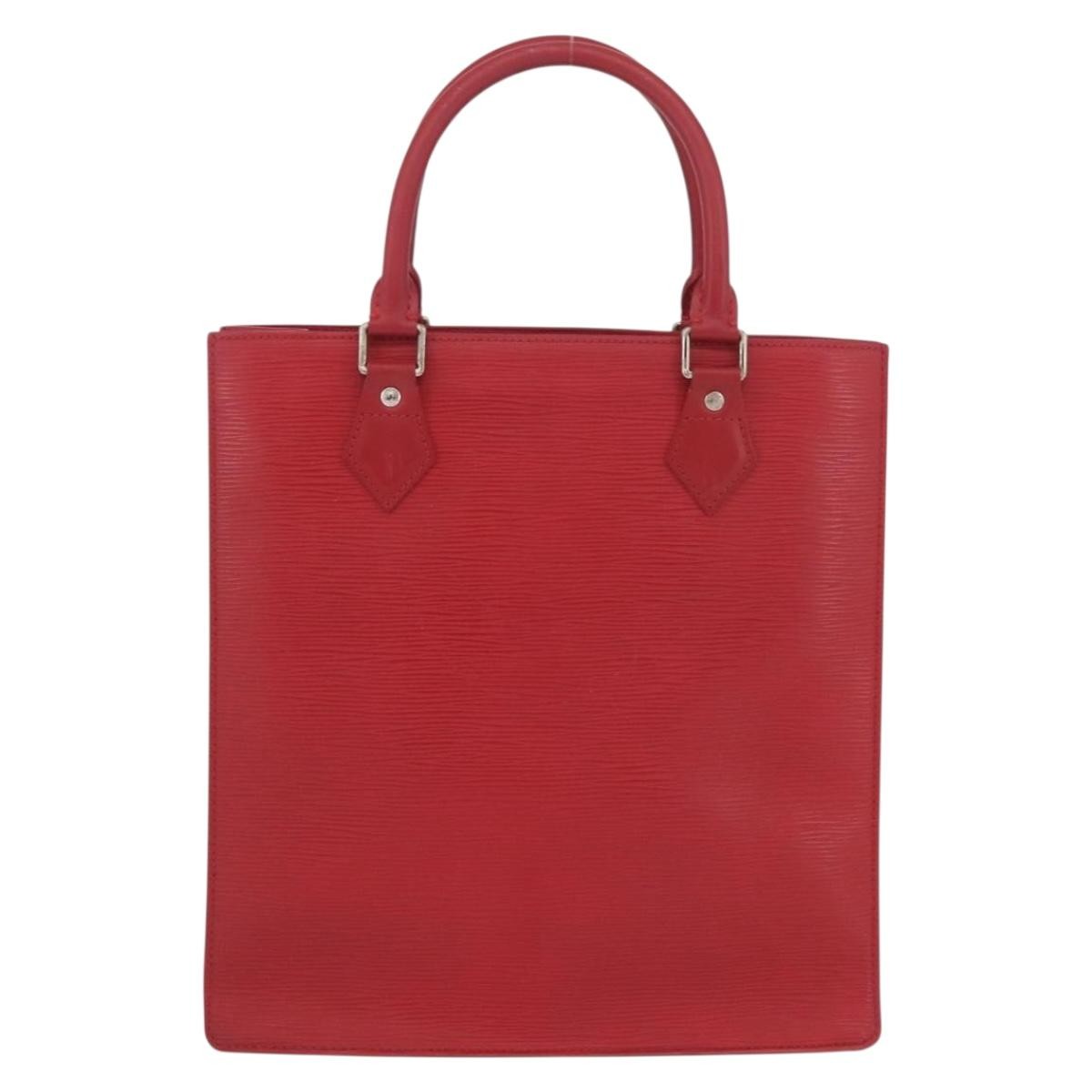 Louis Vuitton Sac Plat Bag Epi Leather Red Leather Tote Bag Bag (Pre-Owned)