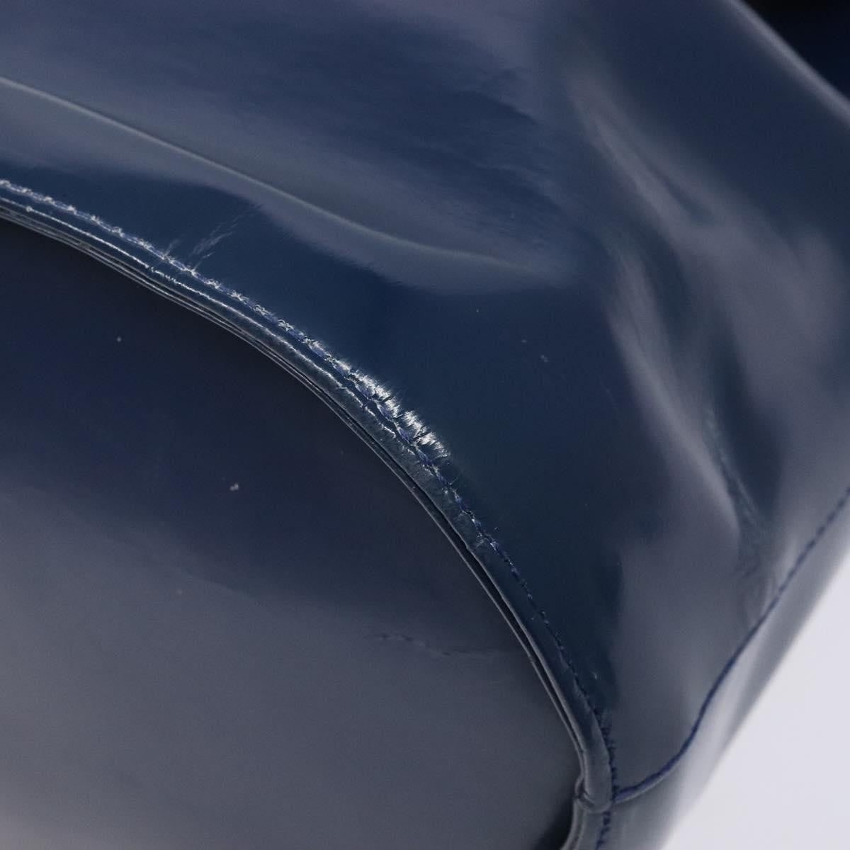 Salvatore Ferragamo Vintage Gancini Bucket Bag Patent Leather Blue Patent_Leather Shoulder Bag Bag (Pre-Owned)