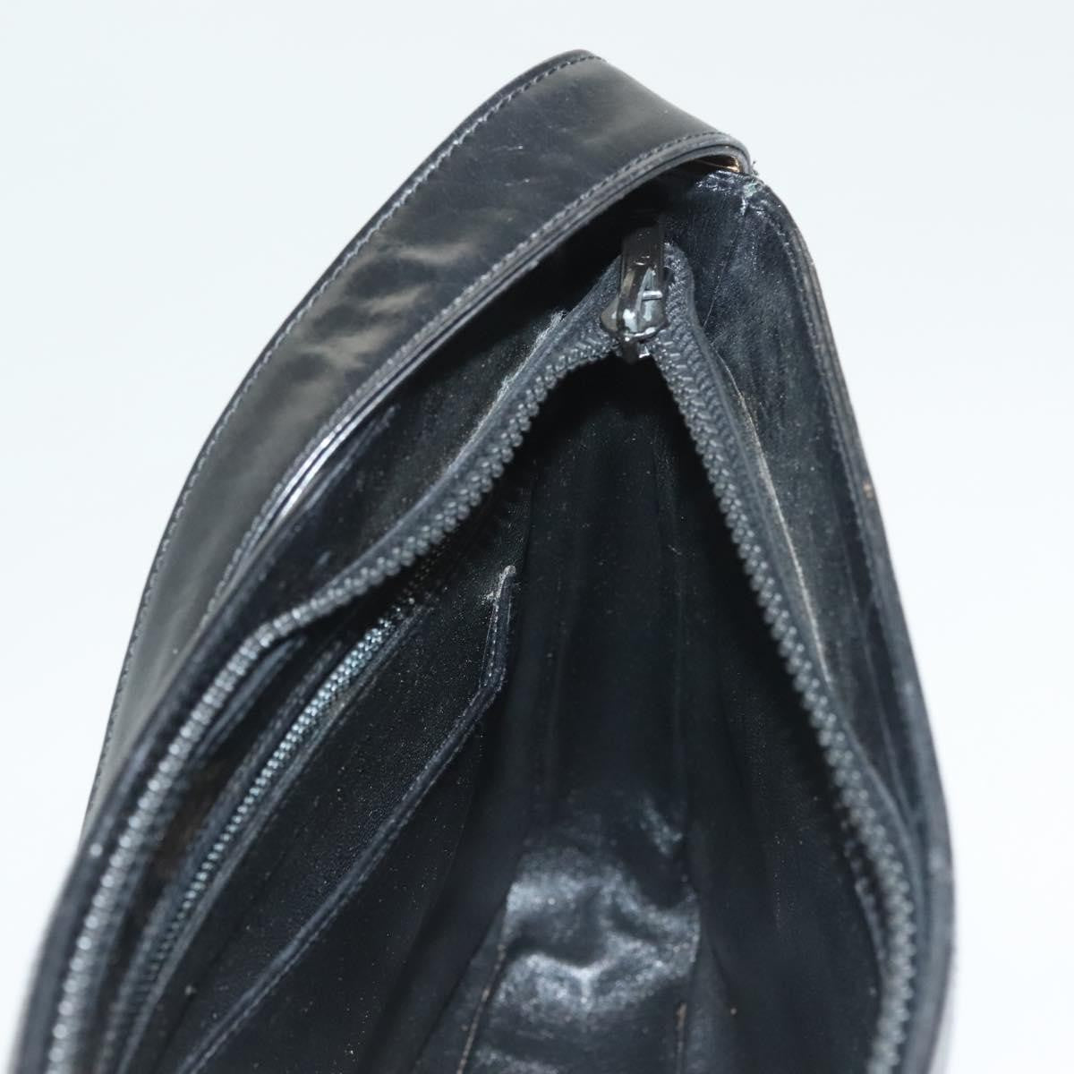 Gucci Vintage Shoulder Bag Leather Black Leather Shoulder Bag Bag (Pre-Owned)