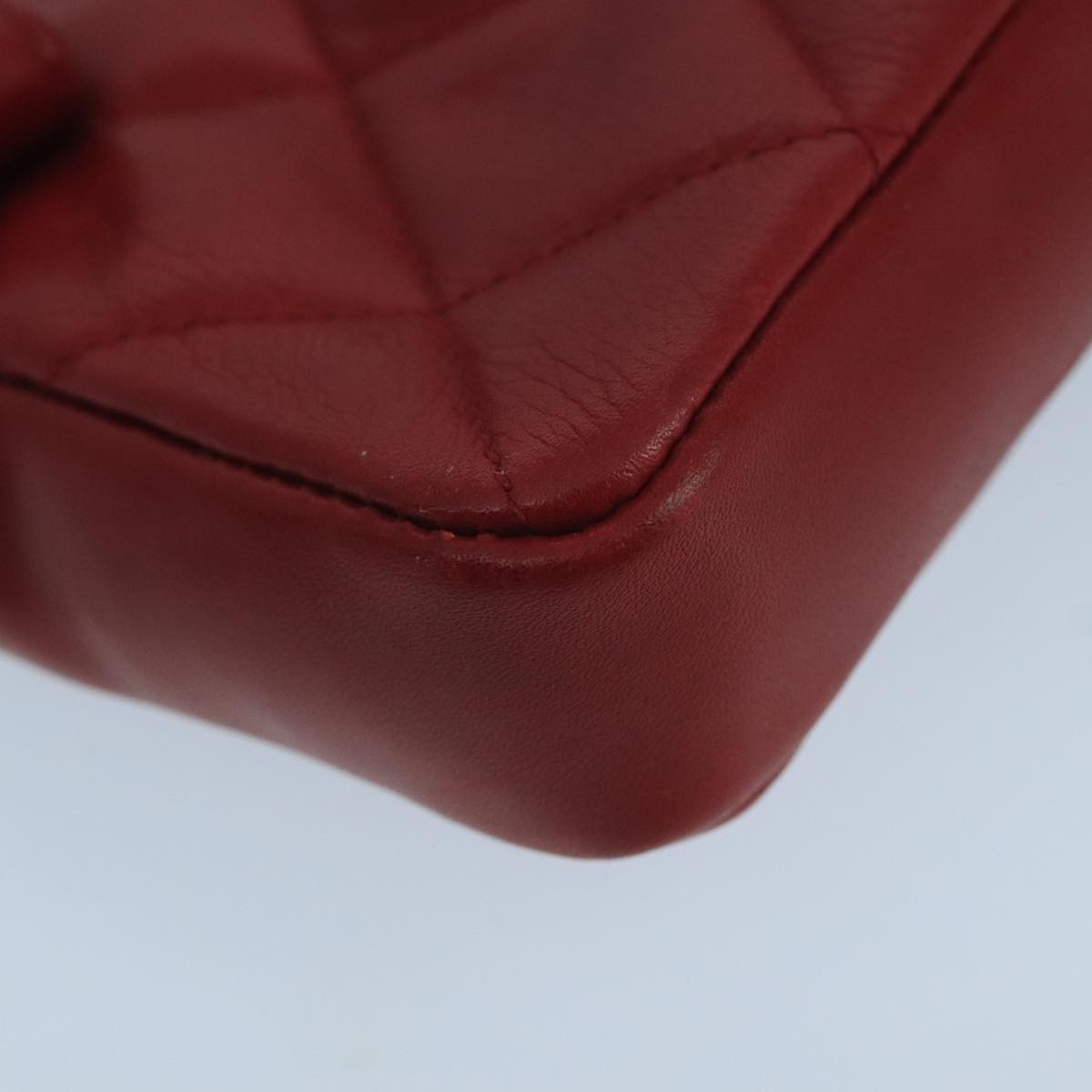 Chanel Vintage Cc Flap Waist Bag Quilted Leather Red Leather Clutche & Pouche Bag (Pre-Owned)