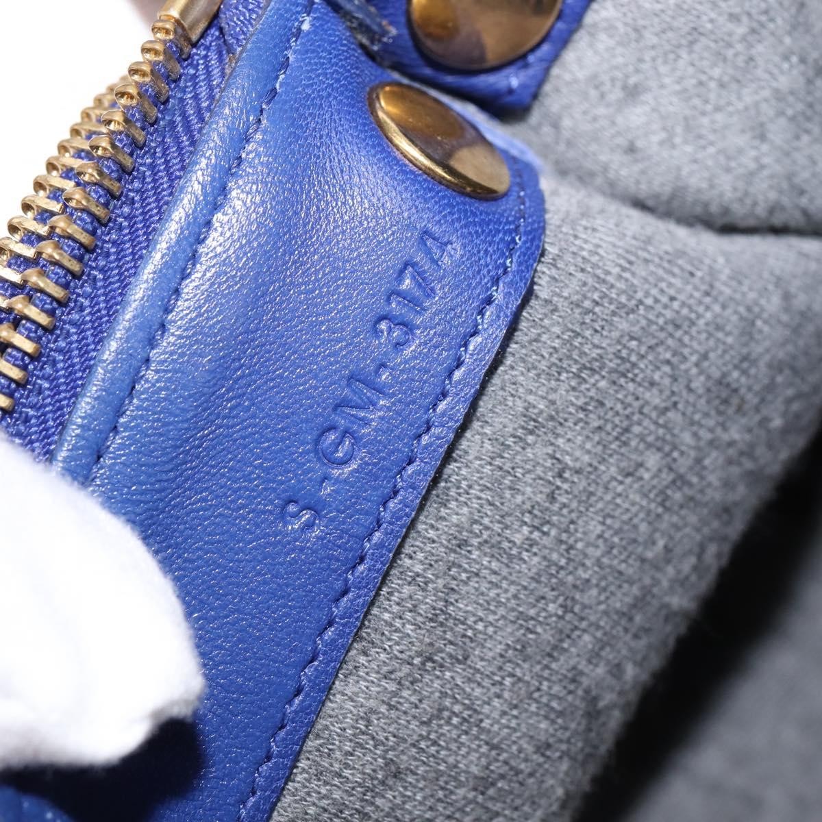 Celine Trio Crossbody Bag Leather Blue Leather Crossbody Bag Bag (Pre-Owned)