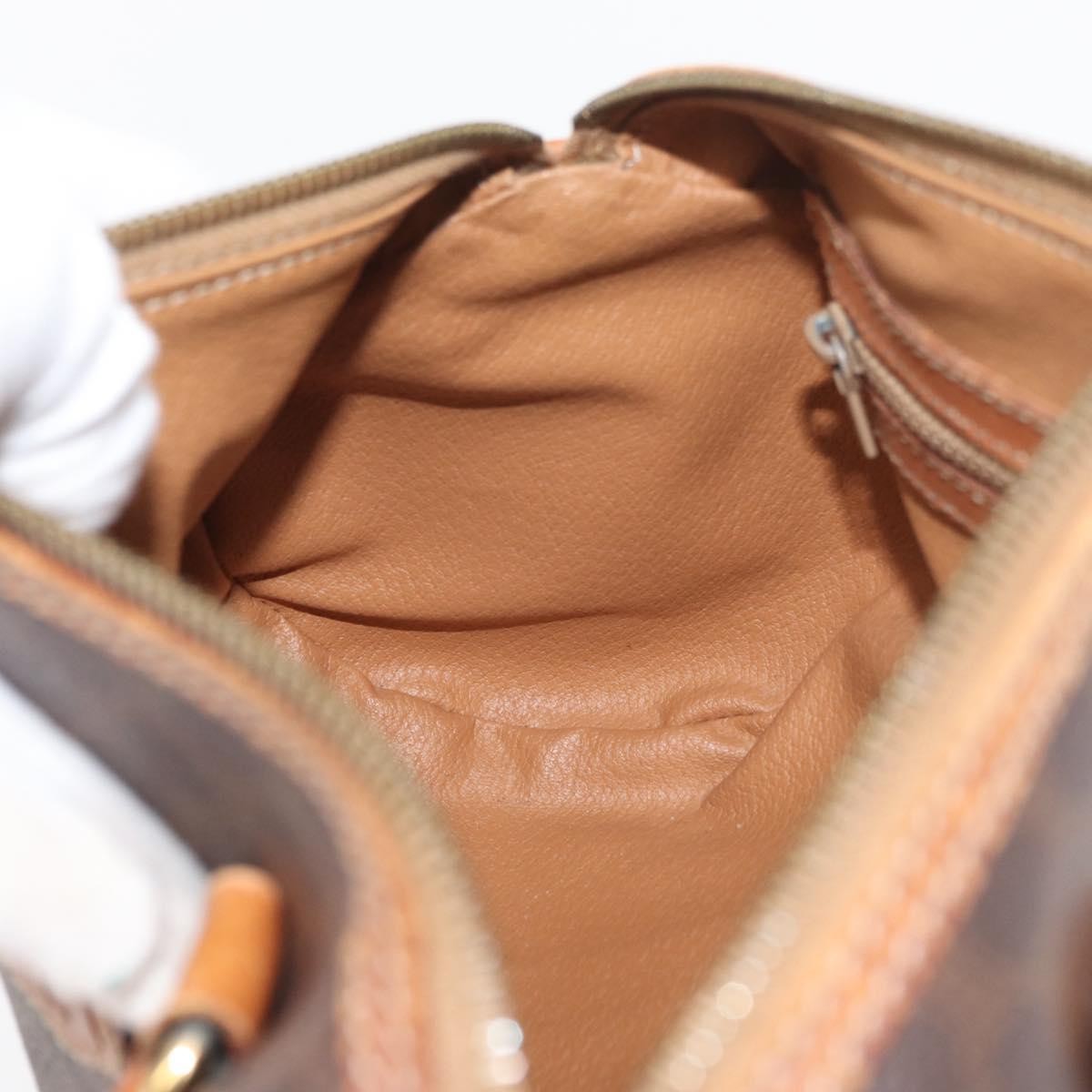 Celine Vintage Macadam Shoulder Bag Canvas And Leather Brown Canvas Shoulder Bag Bag (Pre-Owned)