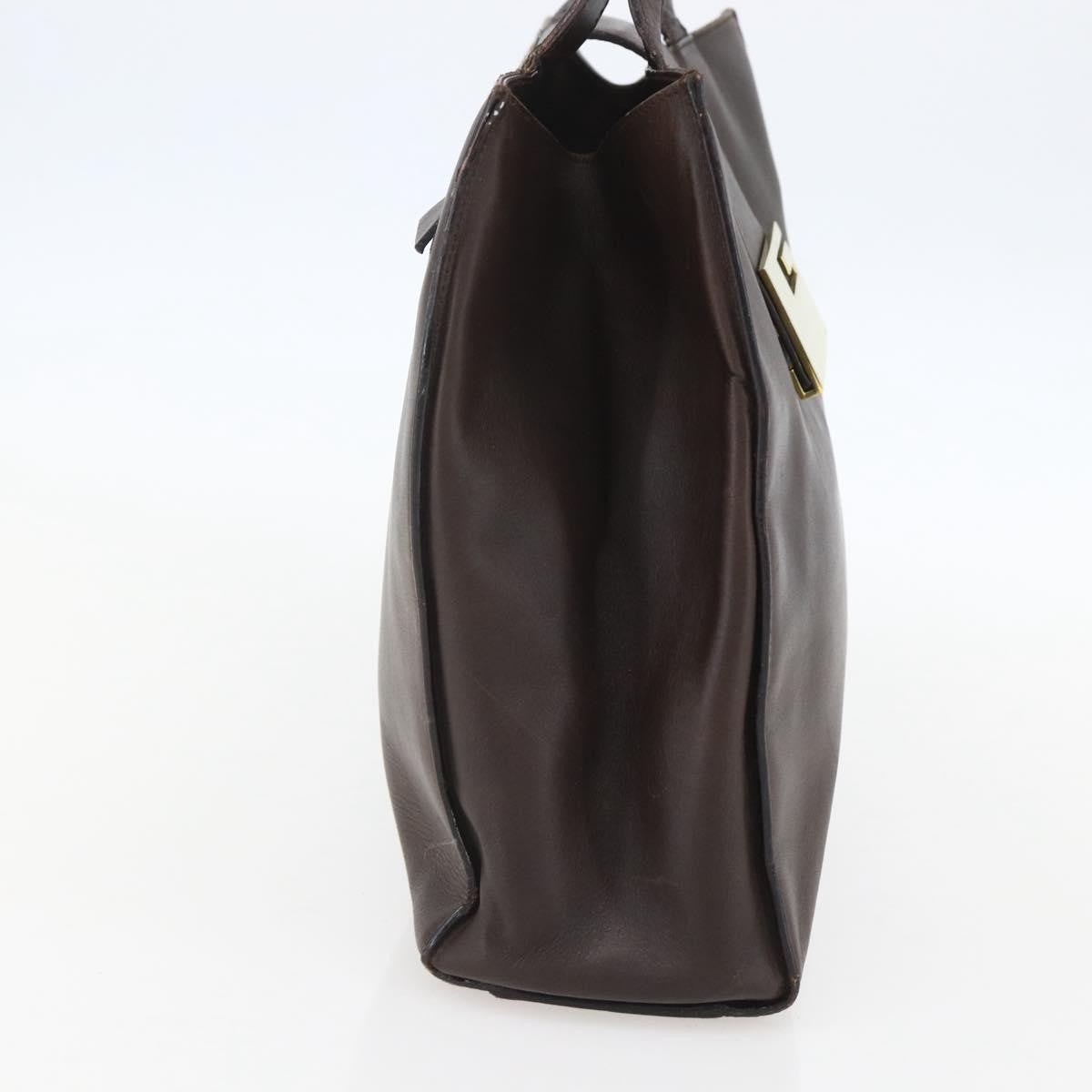 Gucci Vintage Handbag Leather Brown Leather Handbag (Pre-Owned)