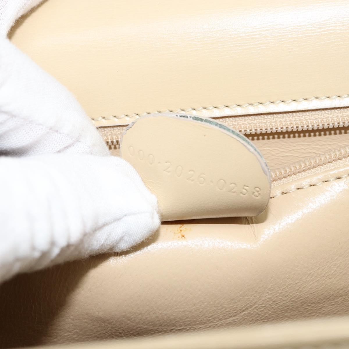 Gucci Vintage Lady Lock Top Handle Bag Leather Beige Leather Handbag (Pre-Owned)