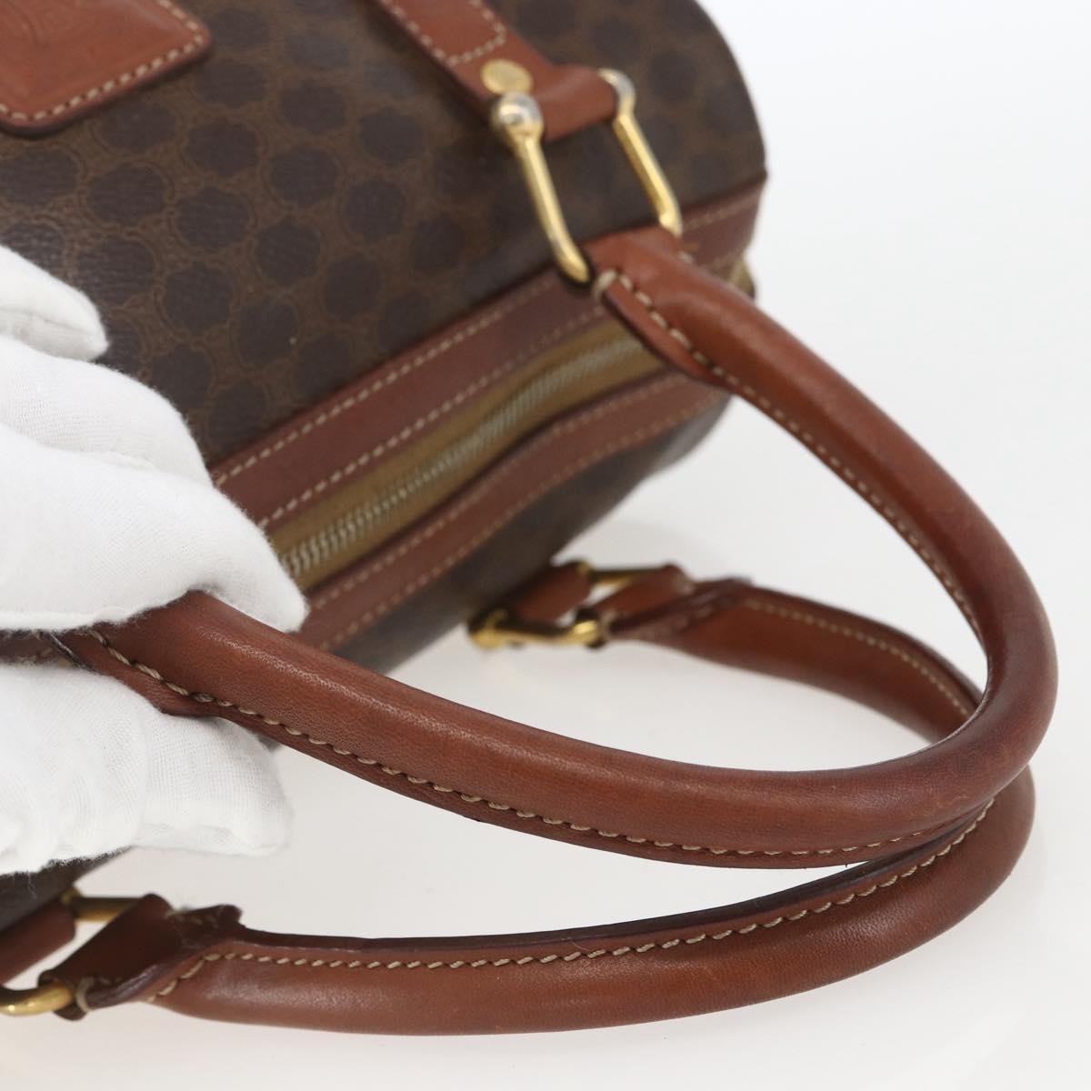 Celine Vintage Macadam Handbag Canvas And Leather Brown Canvas Shoulder Bag Bag (Pre-Owned)