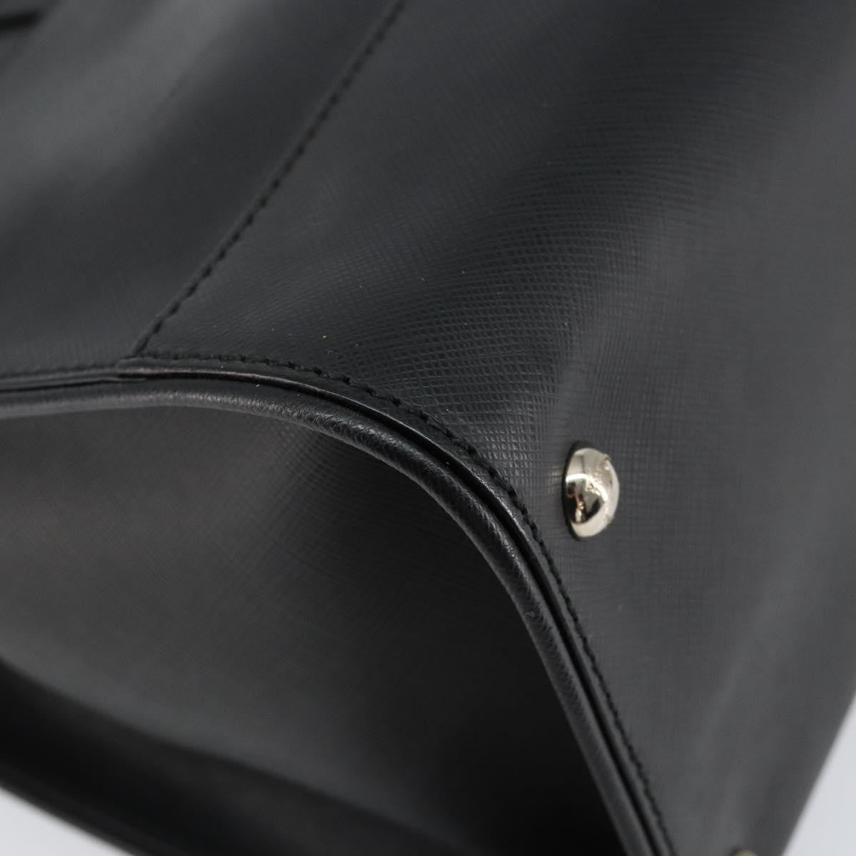 Salvatore Ferragamo Gancini Handbag Leather Black Leather Handbag (Pre-Owned)