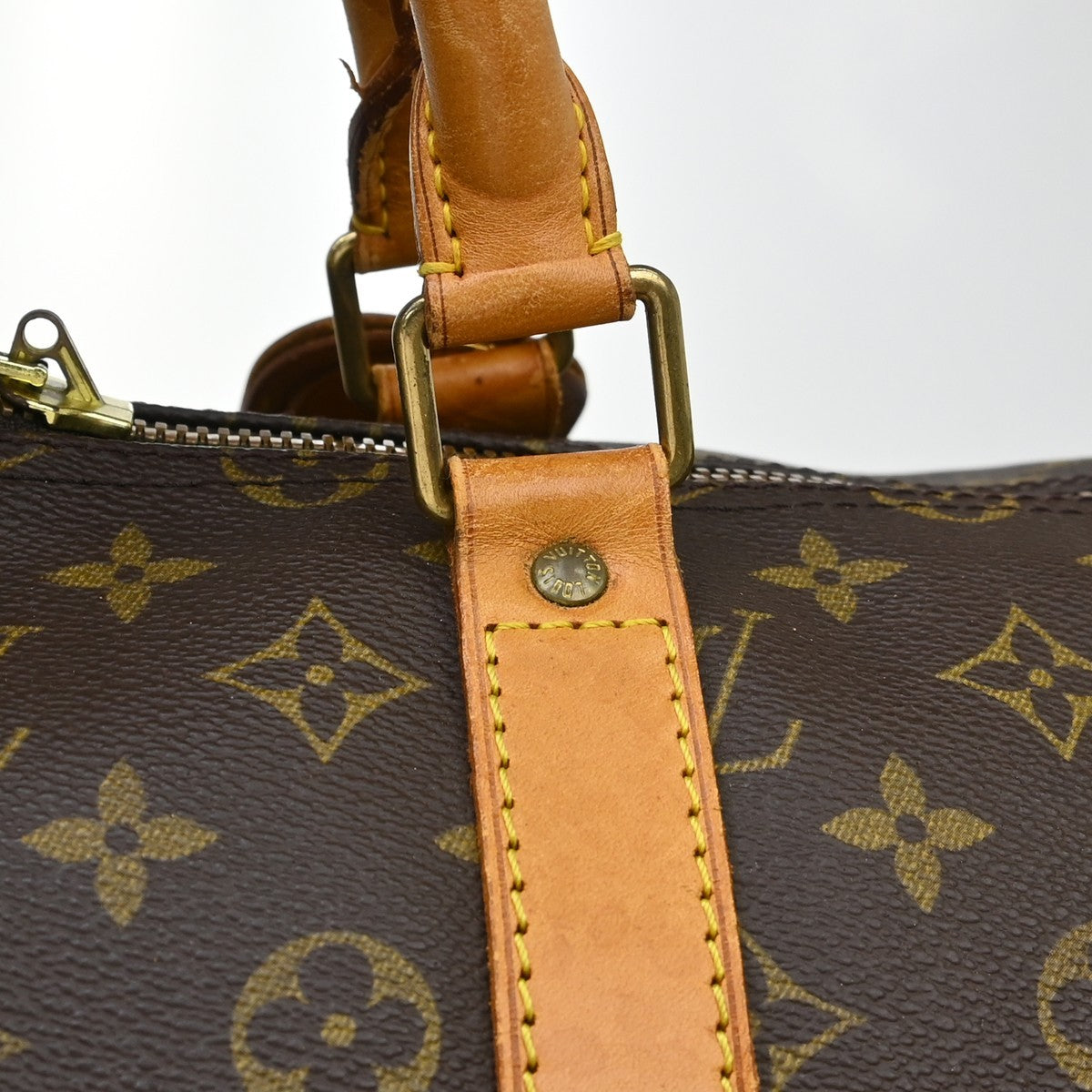 Louis Vuitton Keepall Bandouliere Bag Monogram Canvas Brown Canvas Travel Bag Bag (Pre-Owned)