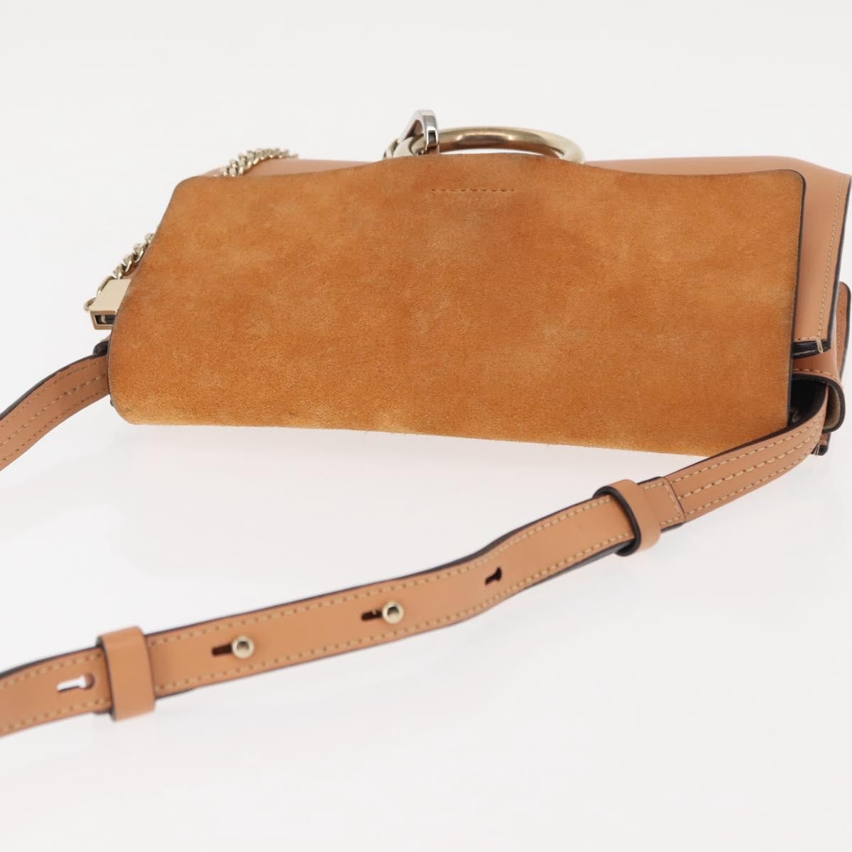 Chloe Faye Shoulder Bag Leather And Suede Beige Leather Bag (Pre-Owned)