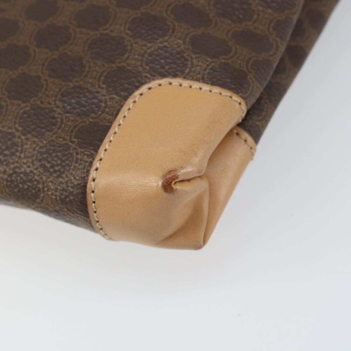 Celine Vintage Macadam Tote Bag Canvas And Leather Brown Canvas Tote Bag Bag (Pre-Owned)