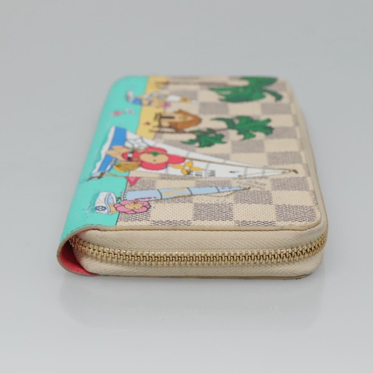 Louis Vuitton Porte-Monnaie Zippy Wallet Damier Azur Vivienne White Canvas Wallets Accessory (Pre-Owned)