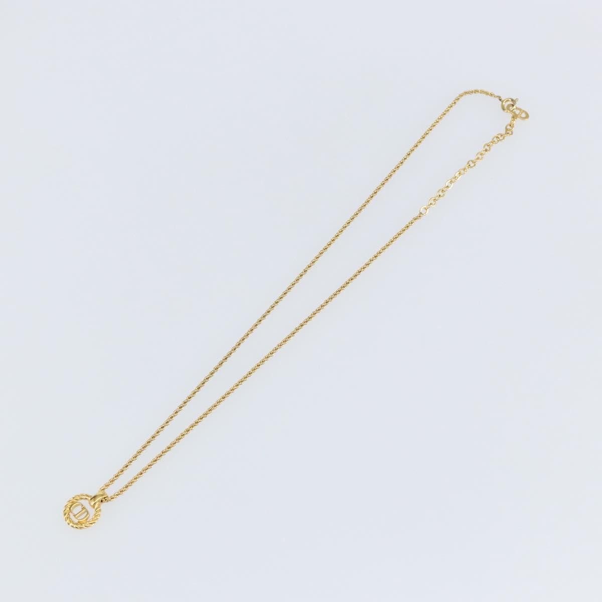 Christian Dior Cd Round Pendant Necklace Metal Gold Metal Necklace Jewelry (Pre-Owned)
