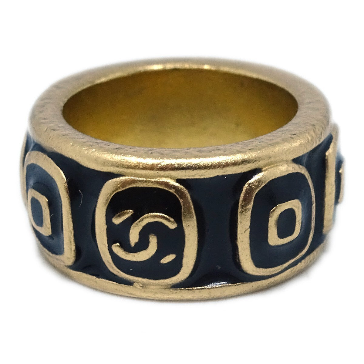 Chanel Logo Ring Gold-Plated Gold Gold_Plated Ring Jewelry (Pre-Owned)