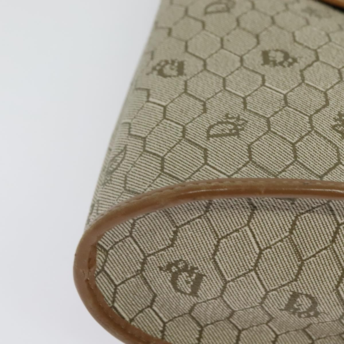 Christian Dior Vintage Honeycomb Shoulder Bag Canvas And Leather Beige Canvas Bag (Pre-Owned)
