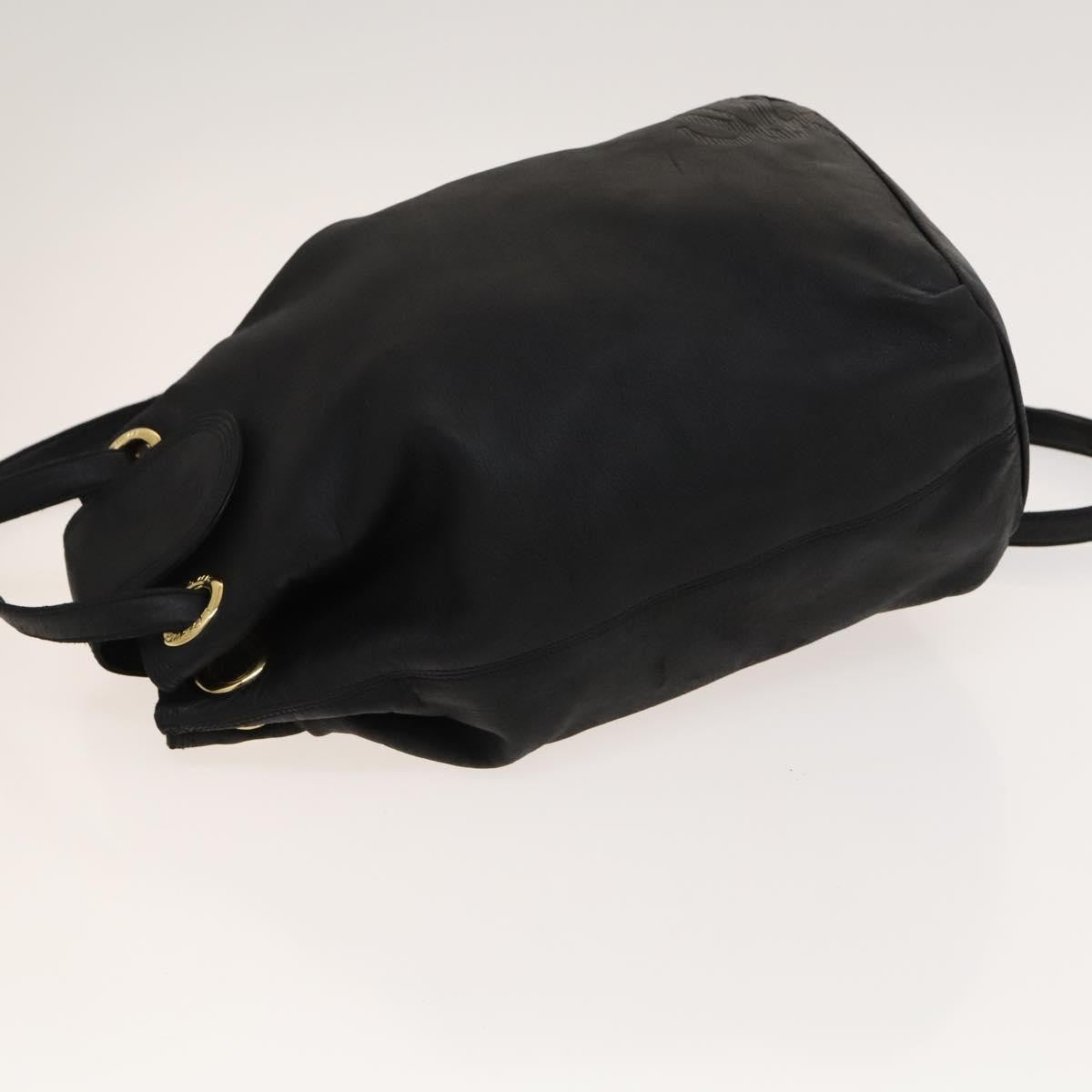 Loewe Anagram Shoulder Bag Leather Black Leather Shoulder Bag Bag (Pre-Owned)