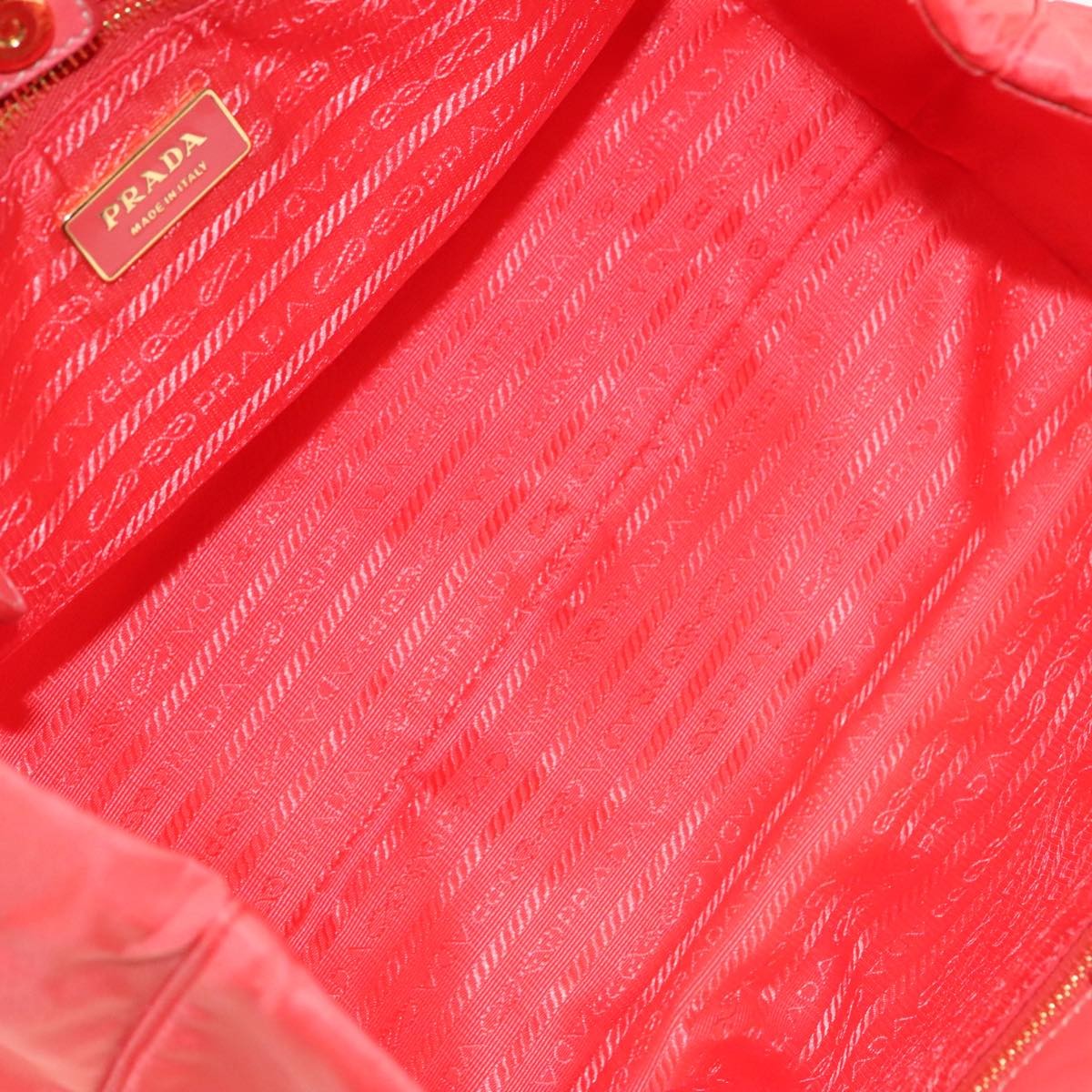 Prada Bow Tote Tessuto Orange Nylon Handbag (Pre-Owned)