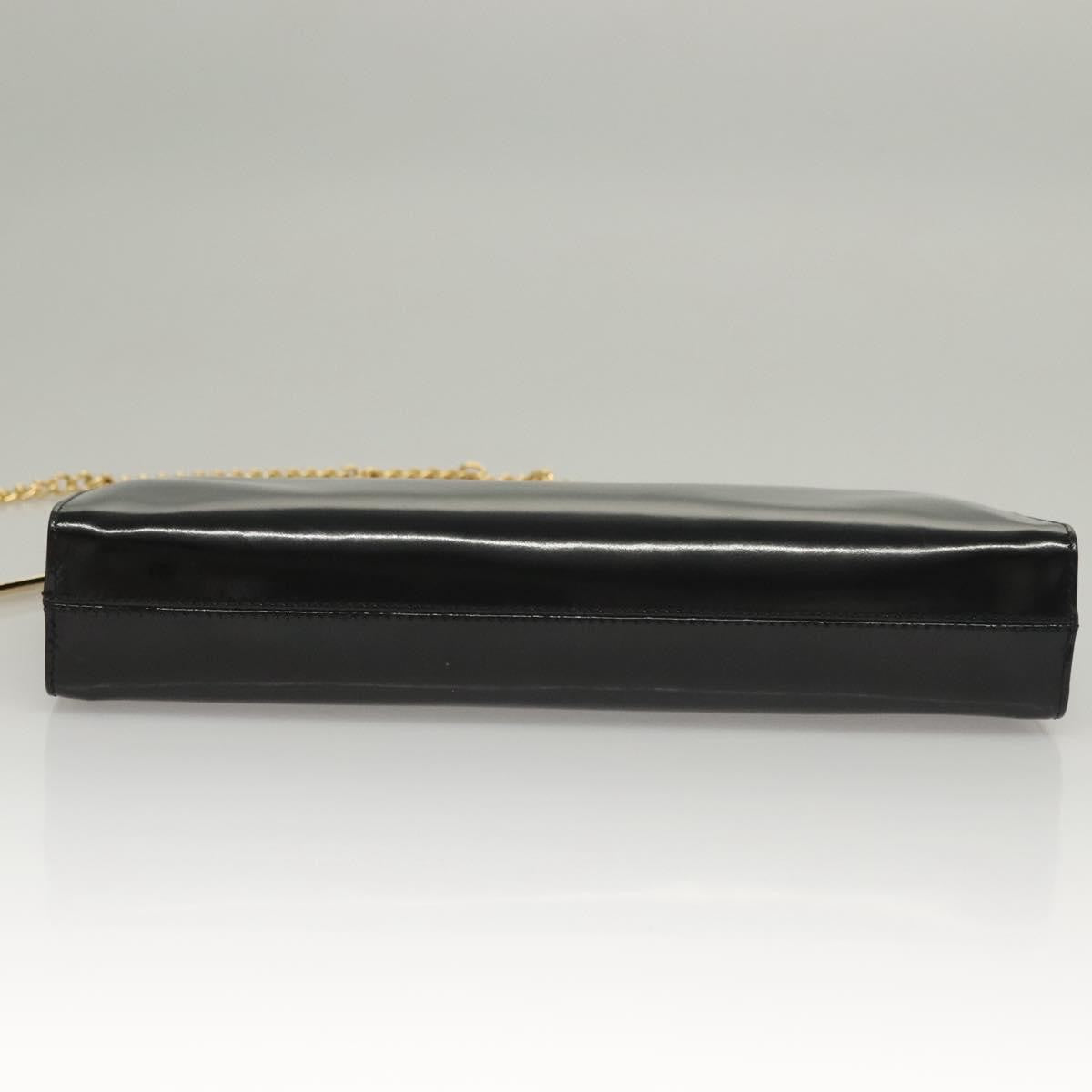 Salvatore Ferragamo Vintage Gancini Chain Shoulder Bag Patent Leather Black Patent_Leather Shoulder Bag Bag (Pre-Owned)