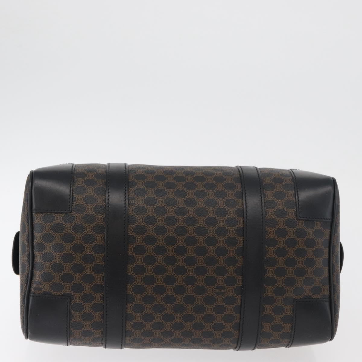 Celine Vintage Duffle Bag Macadam Coated Canvas Black Canvas Handbag (Pre-Owned)