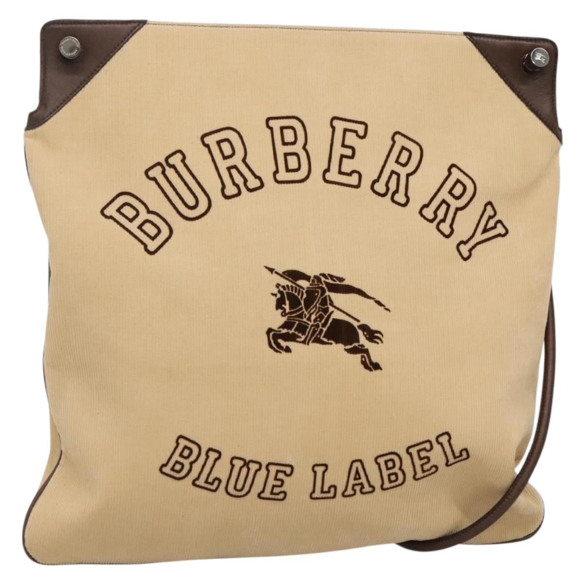 Burberry Blue Label Shoulder Bag Velvet Beige Velvet Shoulder Bag Bag (Pre-Owned)