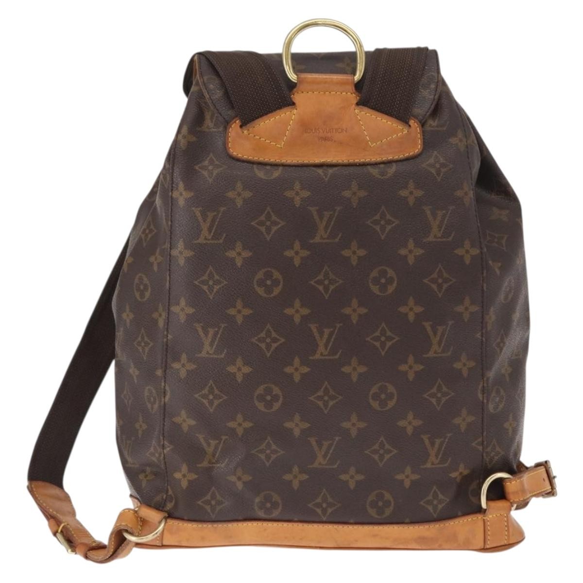 Louis Vuitton Vintage Montsouris Backpack Monogram Canvas Brown Canvas Backpack Bag (Pre-Owned)