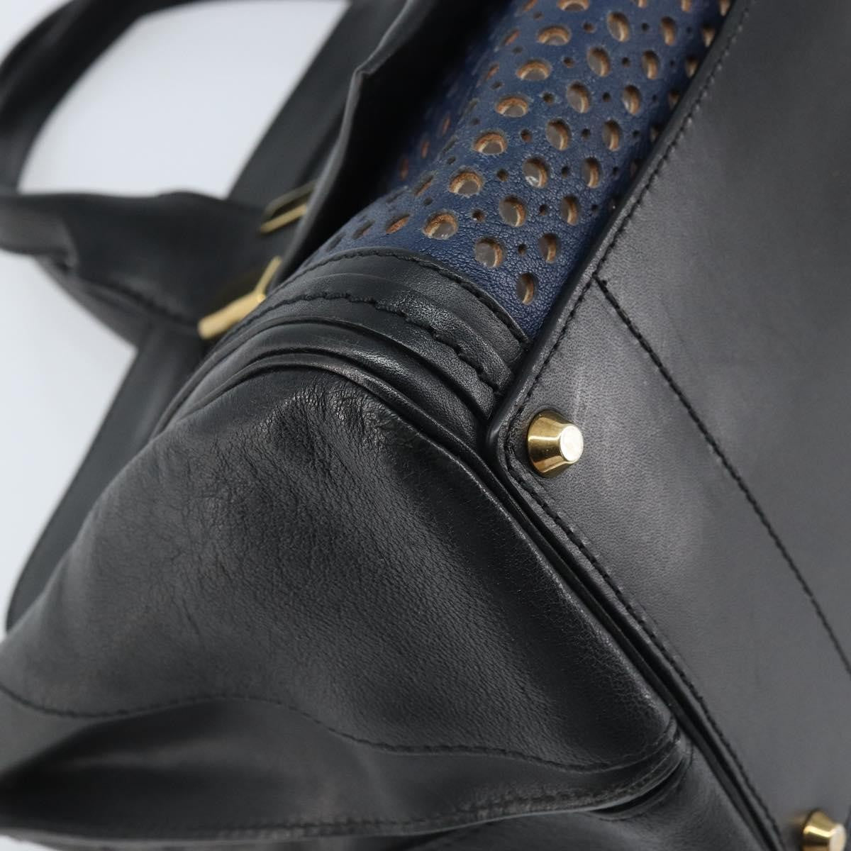 Chloe Alice Satchel Leather Black Leather Handbag (Pre-Owned)