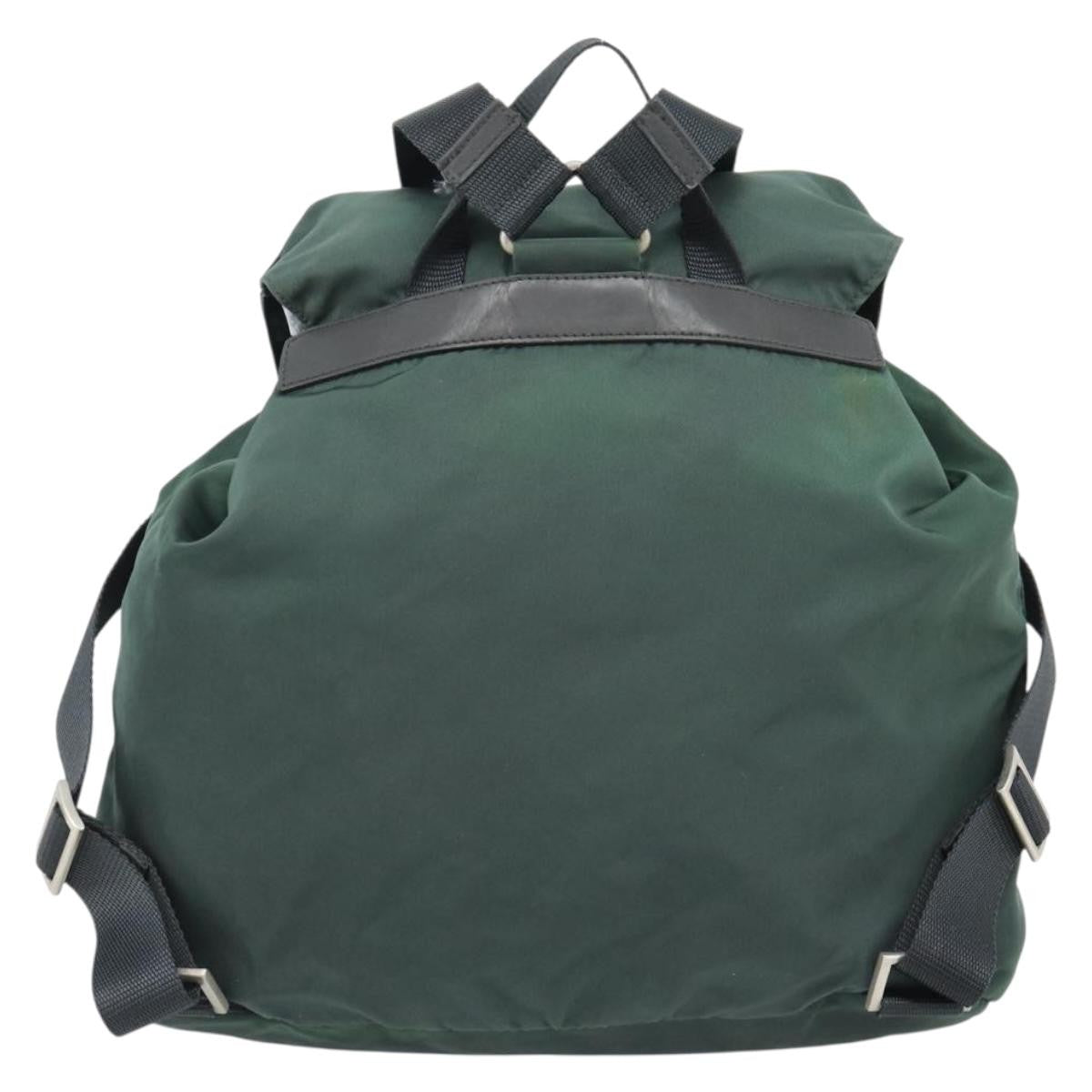 Prada Double Front Pocket Backpack Tessuto Green Nylon Backpack Bag (Pre-Owned)