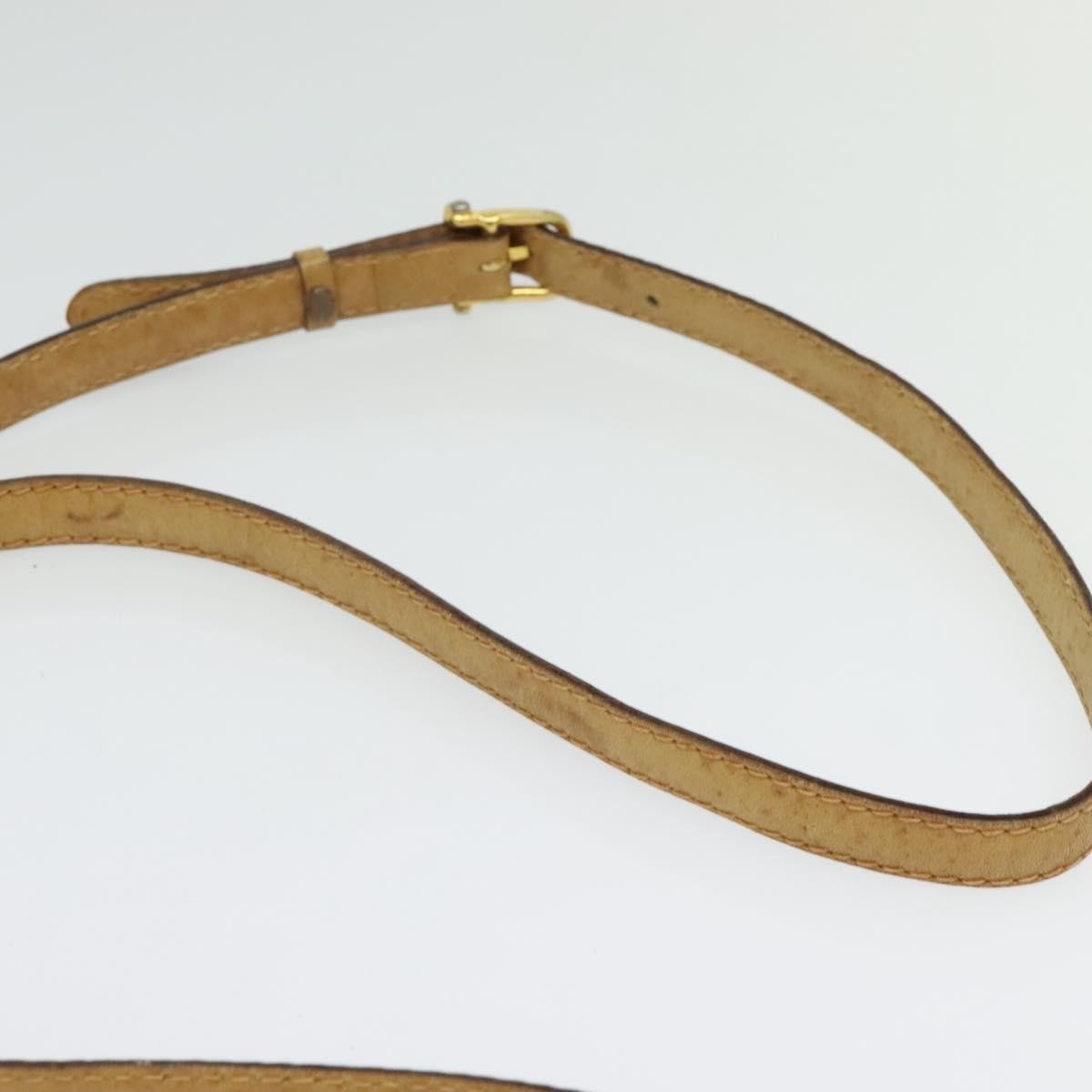 Celine Vintage Macadam Shoulder Bag Macadam Canva Vinyl Beige Pvc Bag (Pre-Owned)