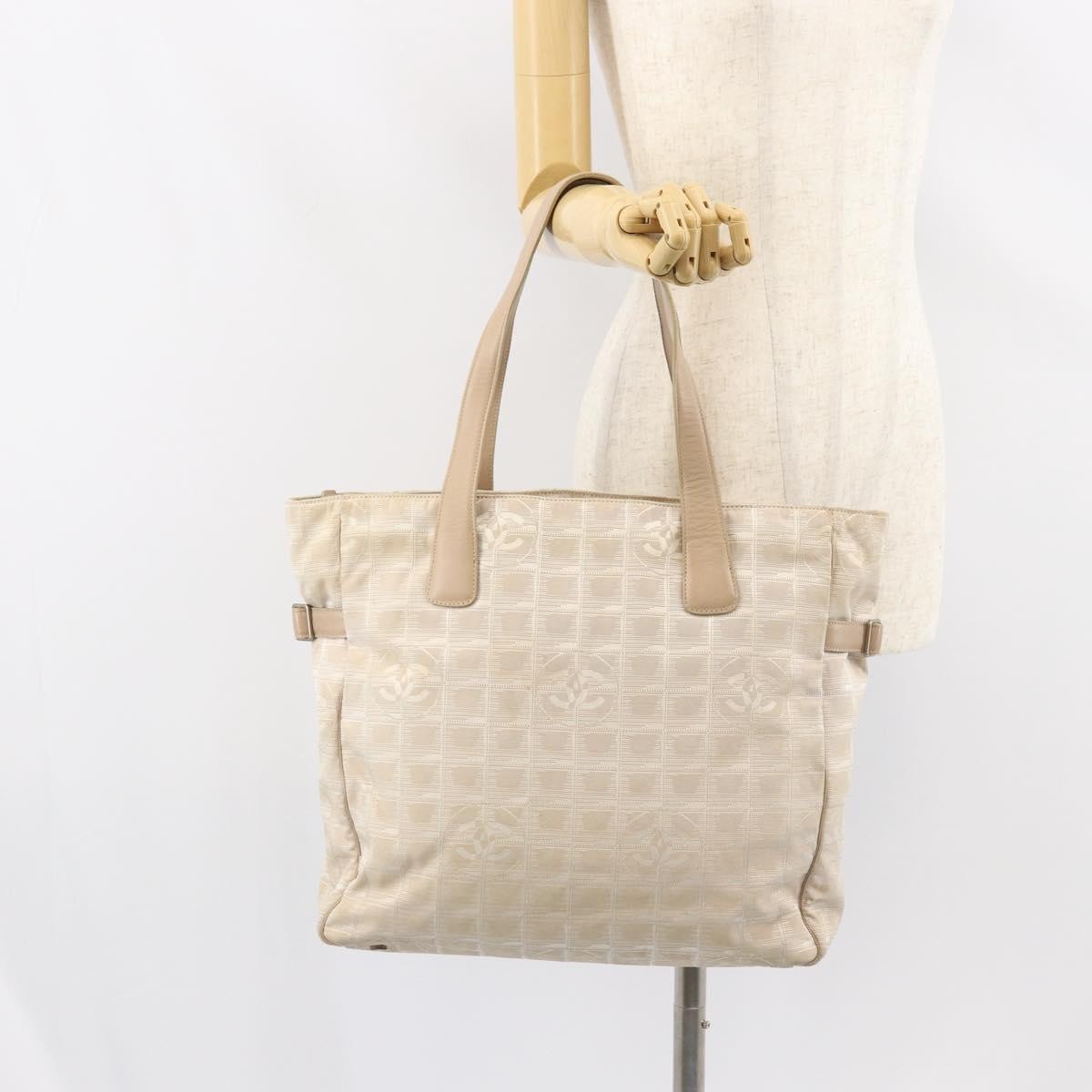 Chanel Travel Line Tote Nylon Pink Nylon Tote Bag Bag (Pre-Owned)