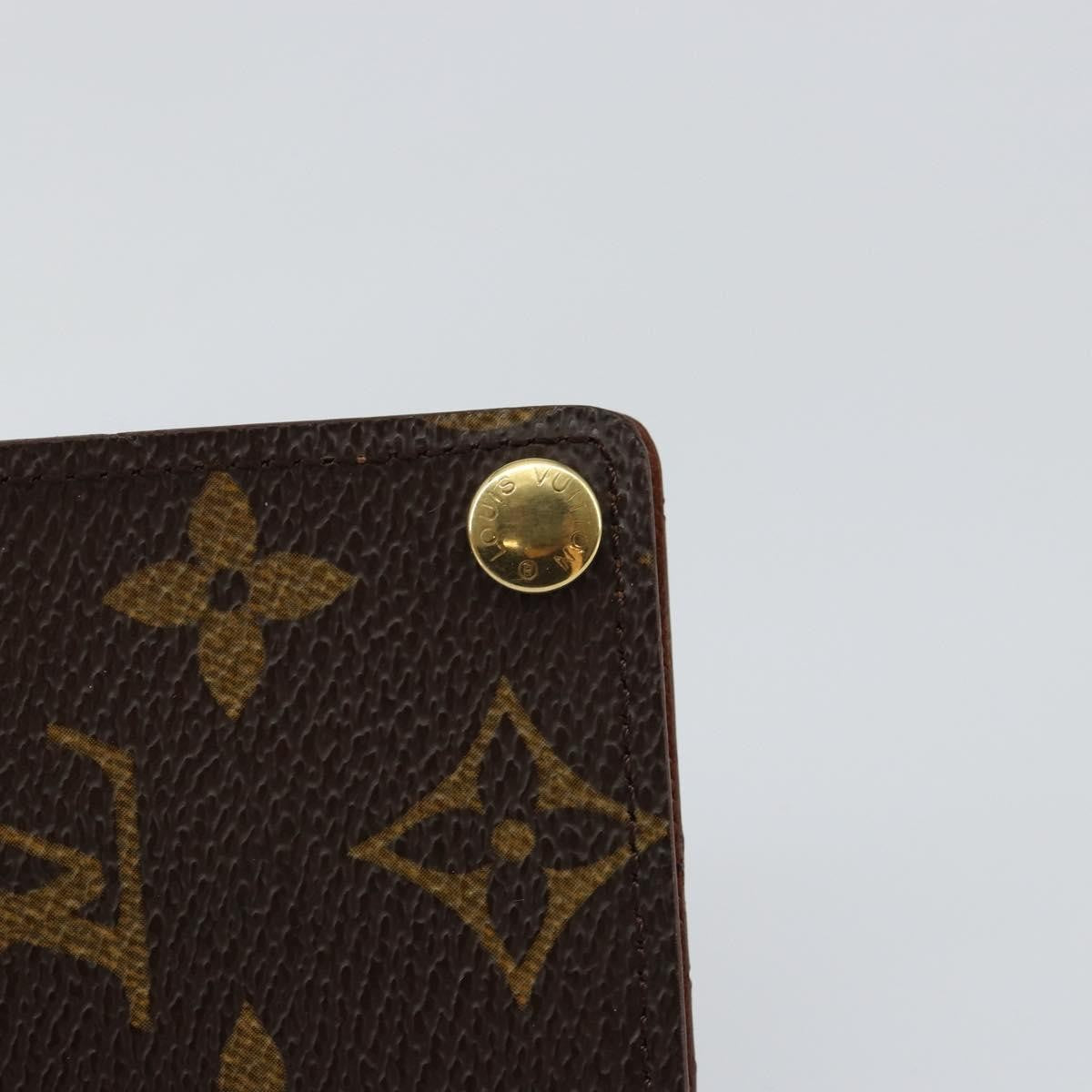 Louis Vuitton Porte Cartes Pression Card Case Monogram Canvas Brown Canvas Card Holders Accessory (Pre-Owned)