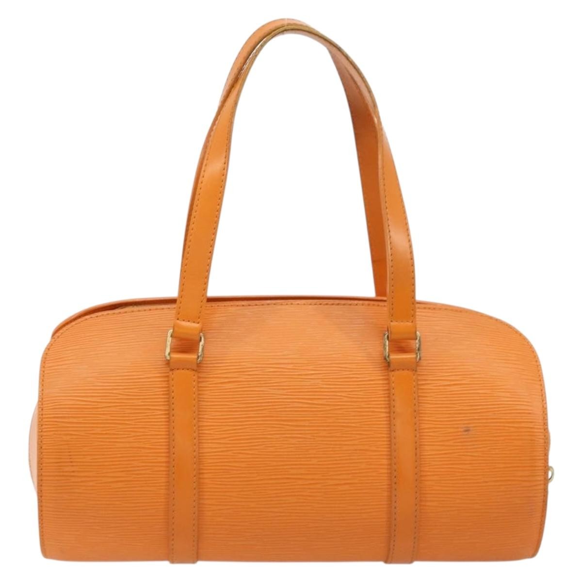 Louis Vuitton Soufflot Handbag Epi Leather Orange Leather Handbag (Pre-Owned)