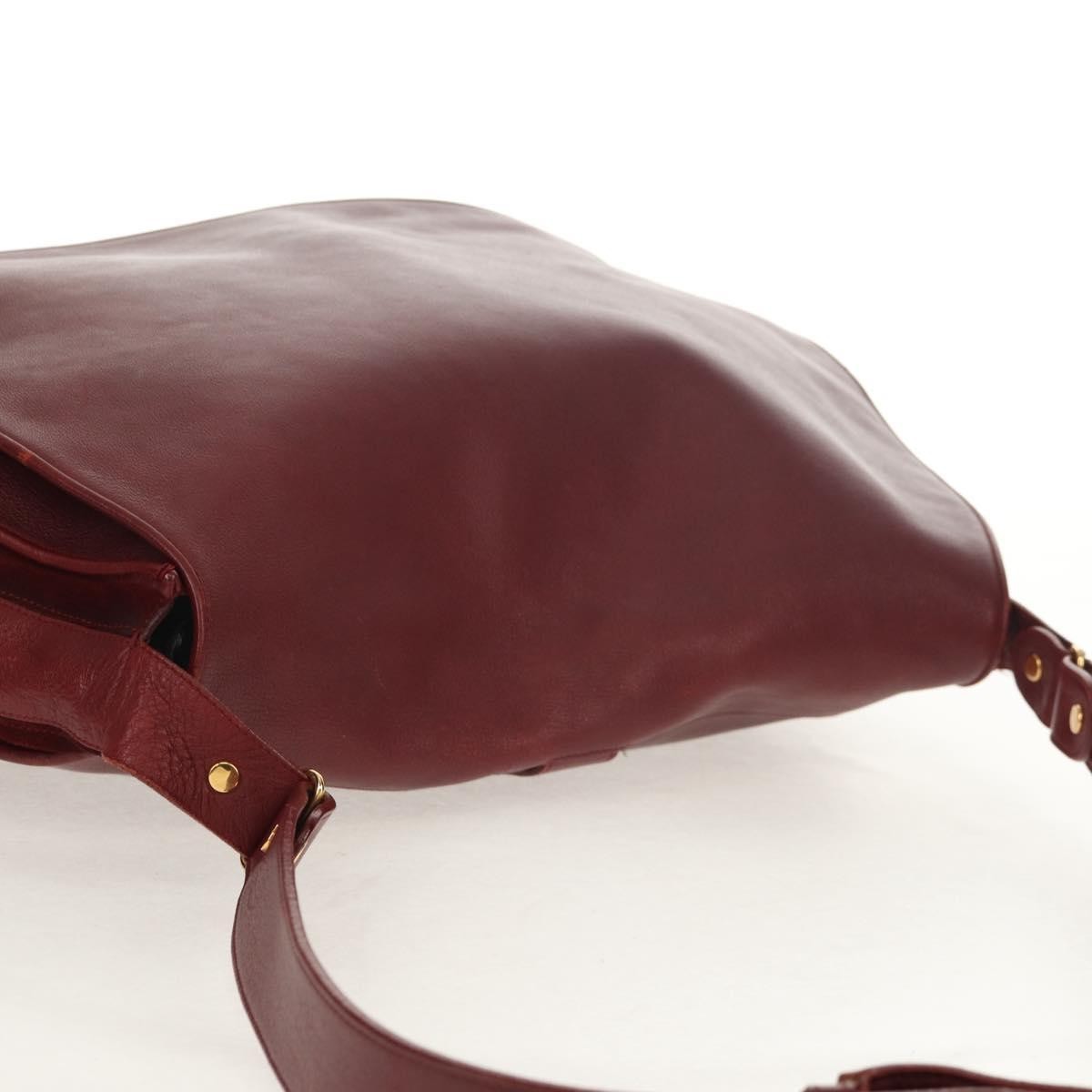 Cartier Must De Cartier Shoulder Bag Leather Burgundy Leather Shoulder Bag Bag (Pre-Owned)