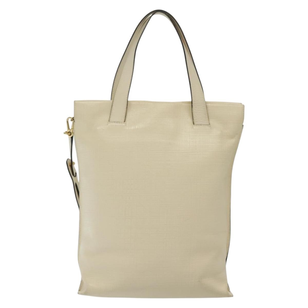Loewe Shopper Tote Leather Ecru Leather Tote Bag Bag (Pre-Owned)