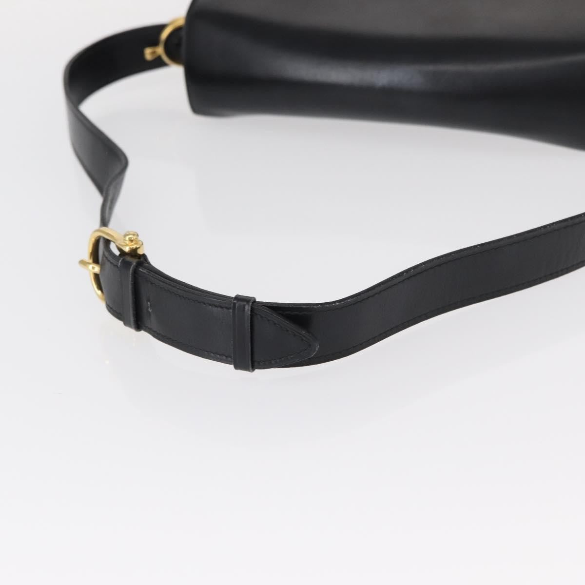 Celine Horse Carriage Shoulder Bag Leather Black Leather Shoulder Bag Bag (Pre-Owned)