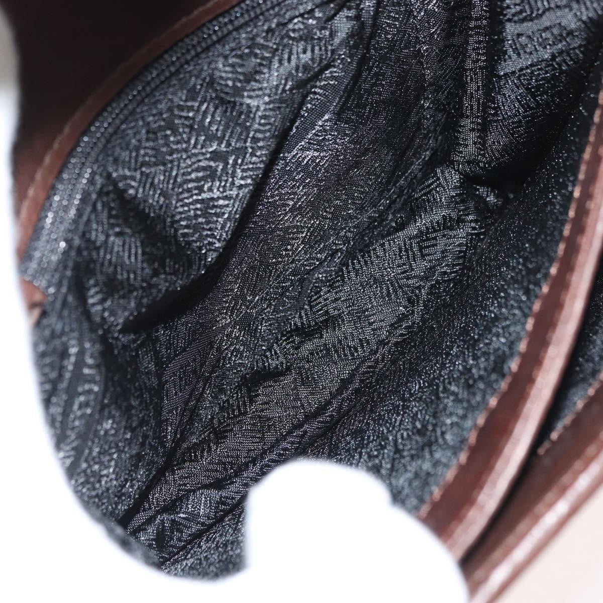 Bottega Veneta Intrecciato Handbag Leather Brown Leather Handbag (Pre-Owned)