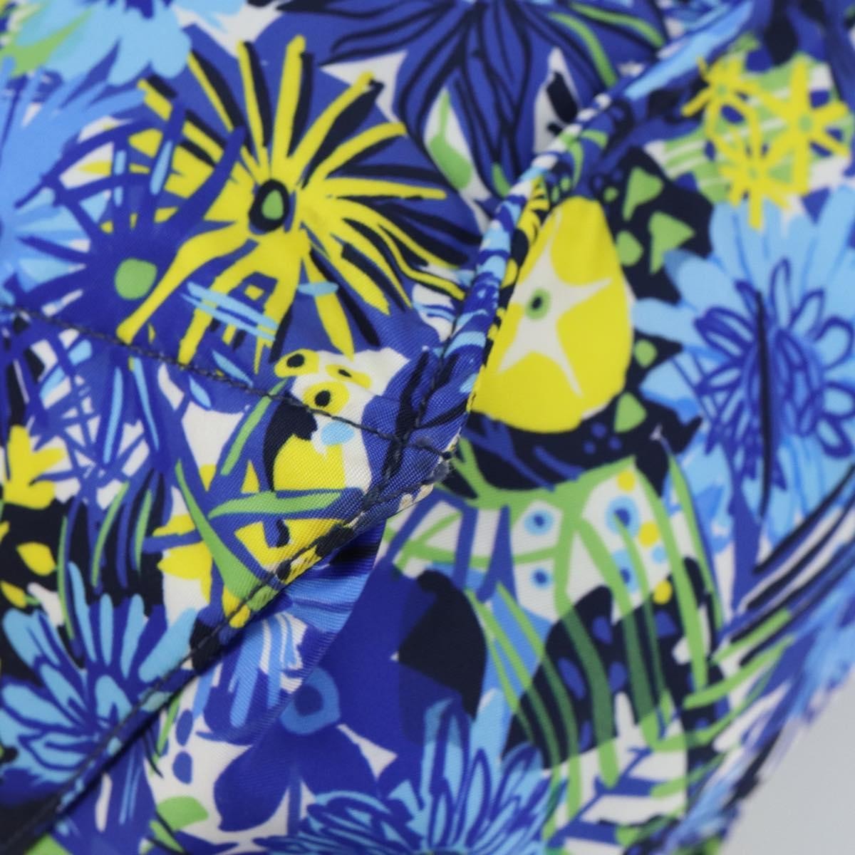 Prada Floreal Tote Printed Tessuto Blue Nylon Tote Bag Bag (Pre-Owned)