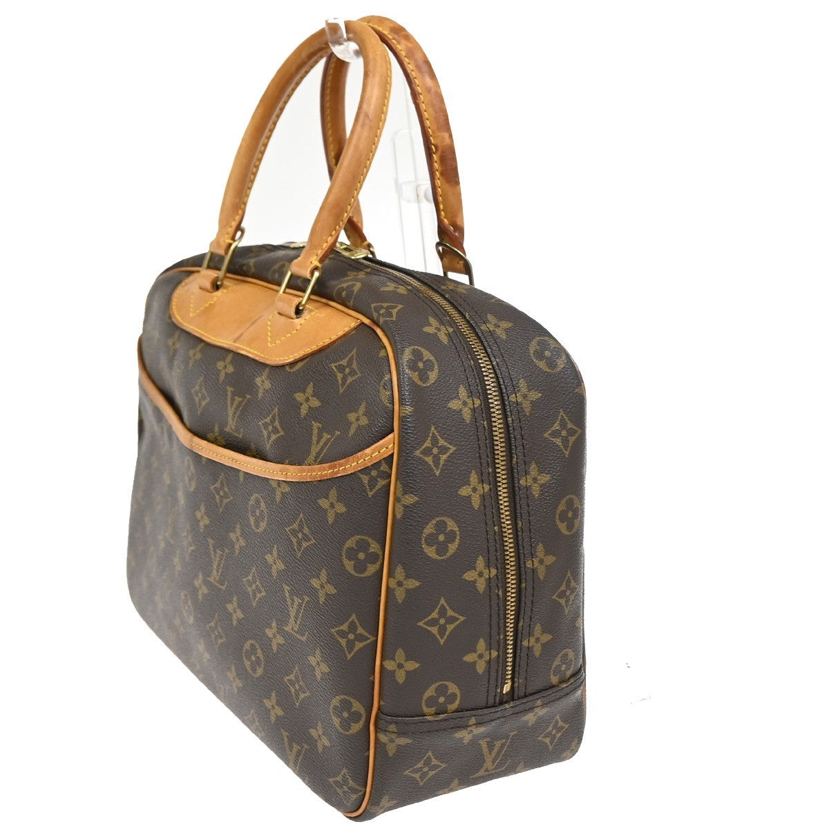Louis Vuitton Deauville Handbag Monogram Canvas Brown Canvas Handbag (Pre-Owned)