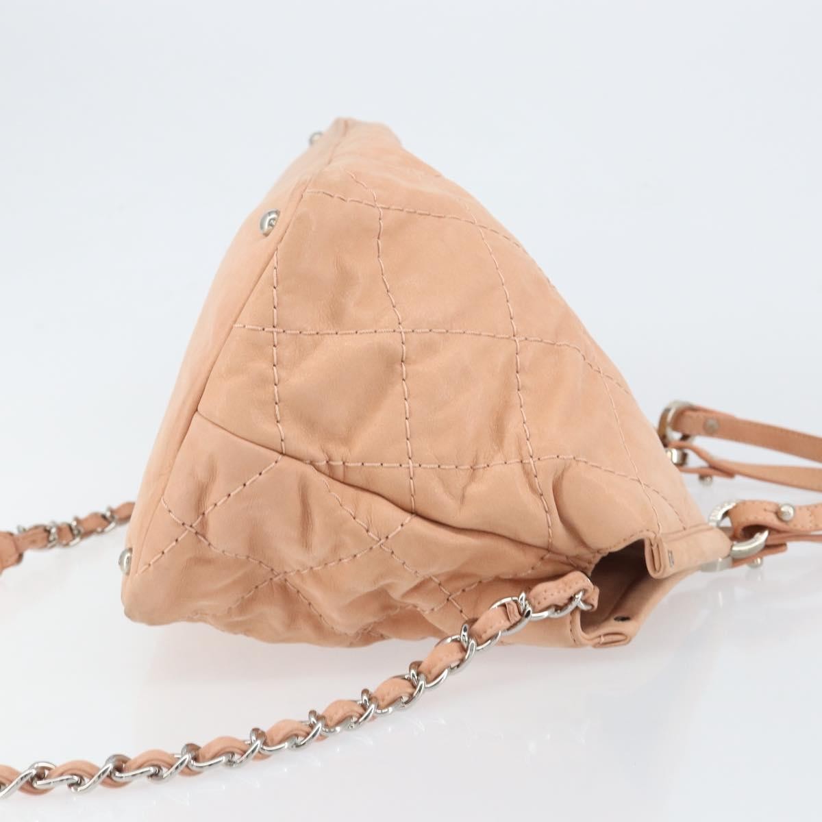 Chanel Cc Sea Hit Tote Quilted Iridescent Calfskin Pink Leather Shoulder Bag Bag (Pre-Owned)