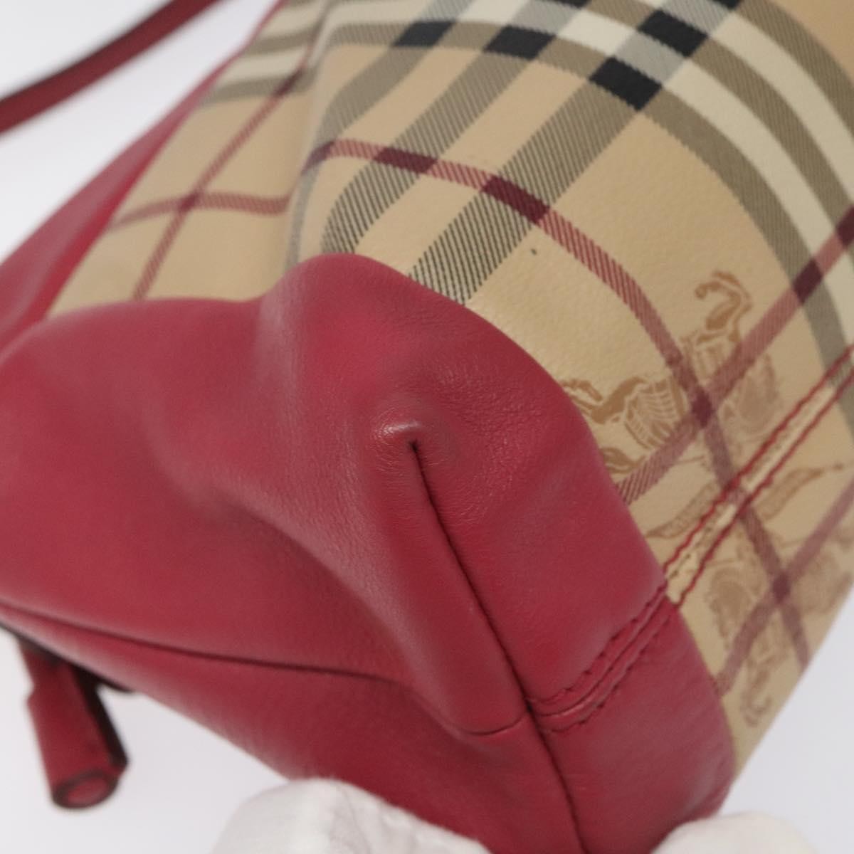 Burberry Nova Check Shoulder Bag Canvas And Leather Beige Pvc Shoulder Bag Bag (Pre-Owned)