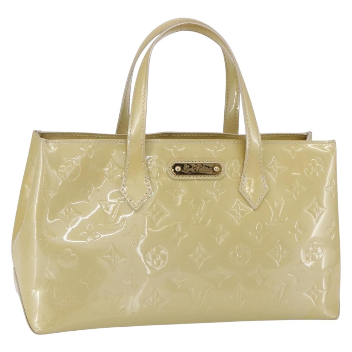Louis Vuitton Wilshire Handbag Monogram Vernis Beige Patent_Leather Handbag (Pre-Owned)