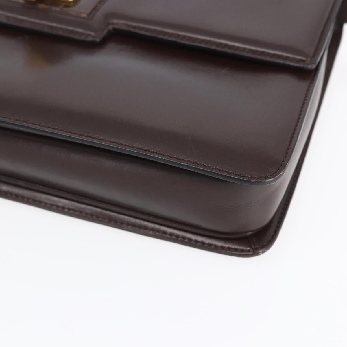 Gucci Vintage Shoulder Bag Leather Brown Leather Shoulder Bag Bag (Pre-Owned)