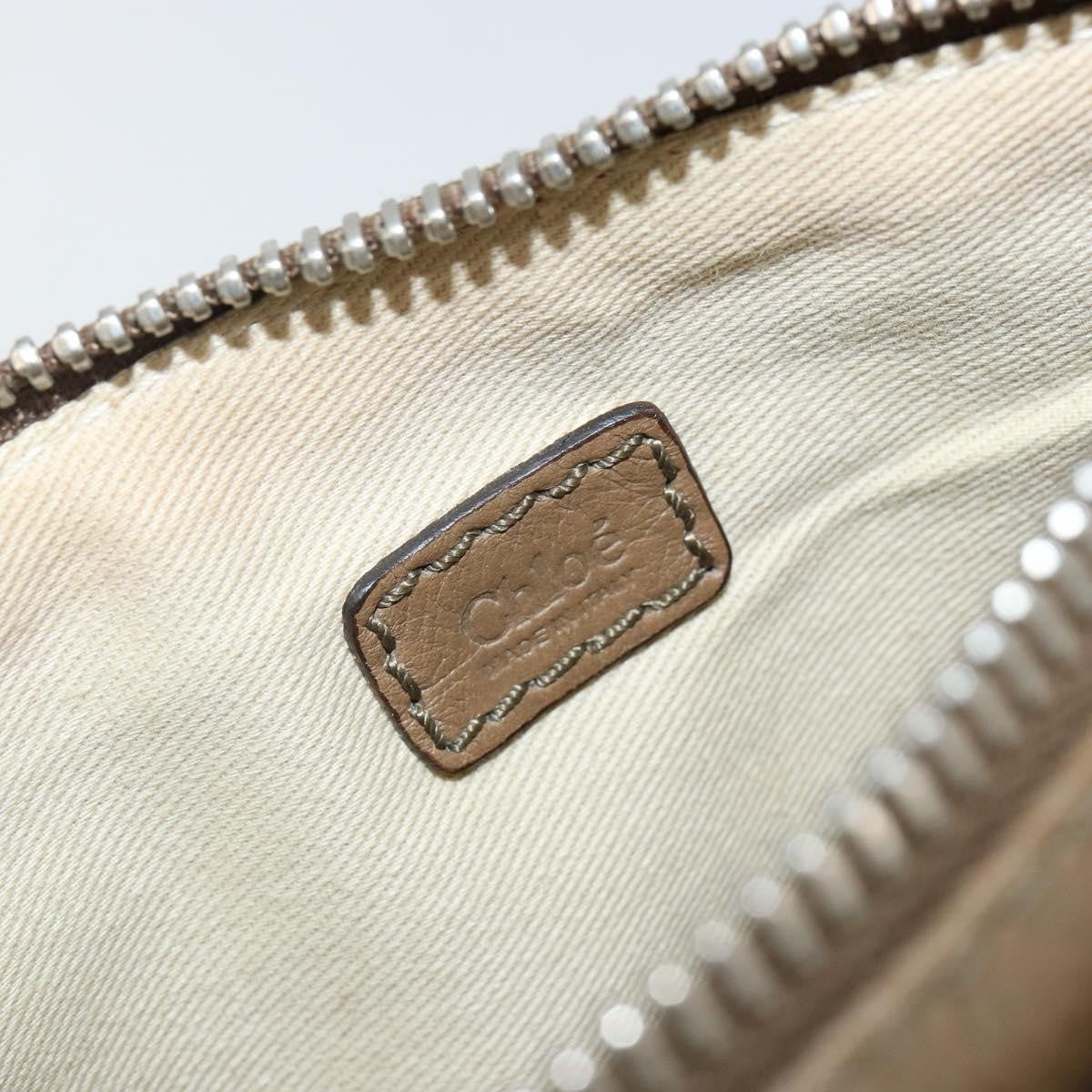 Chloe Paddington Pouch Leather Beige Leather Bag (Pre-Owned)