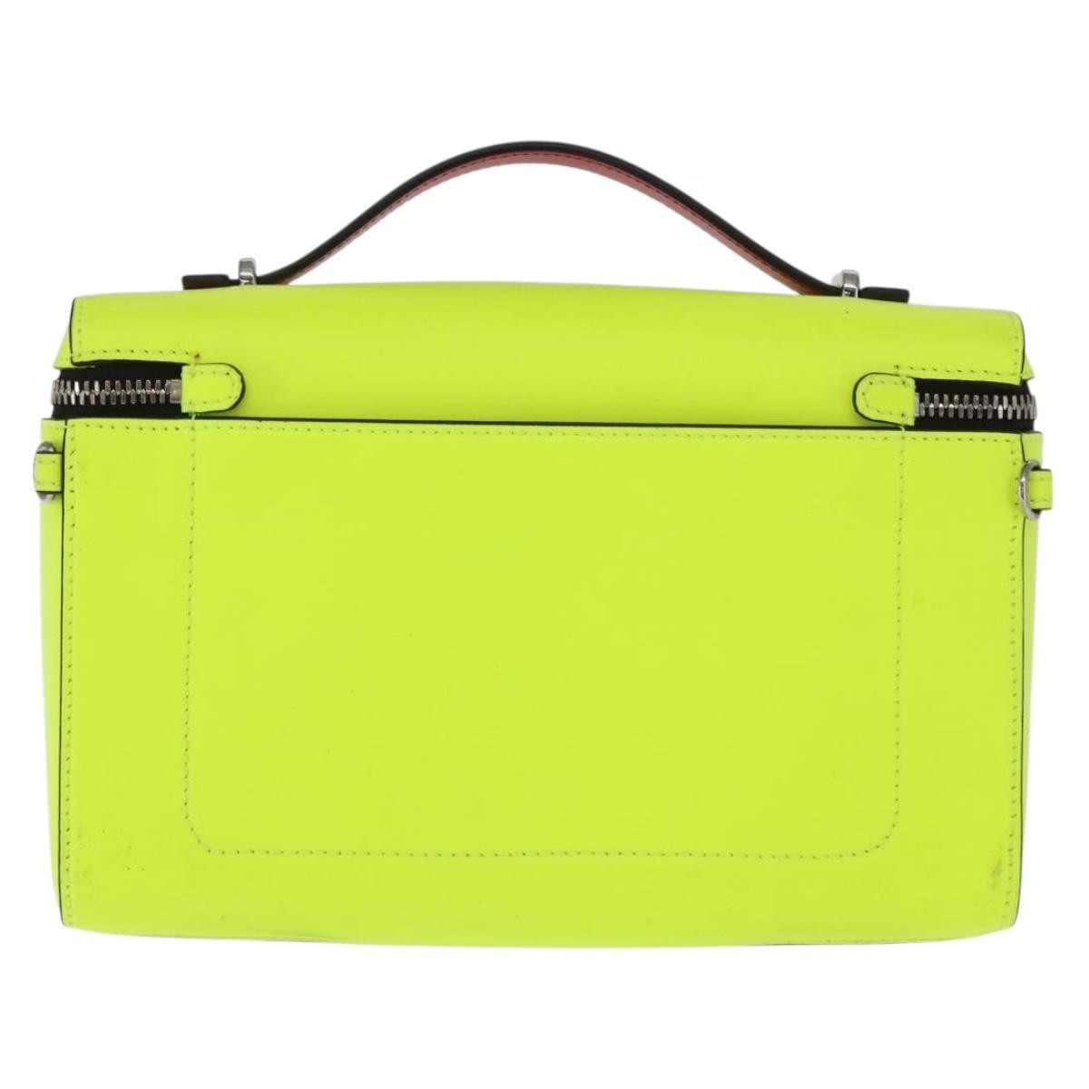 Christian Louboutin Kypipouch Crossbody Bag Leather Yellow Leather Handbag (Pre-Owned)